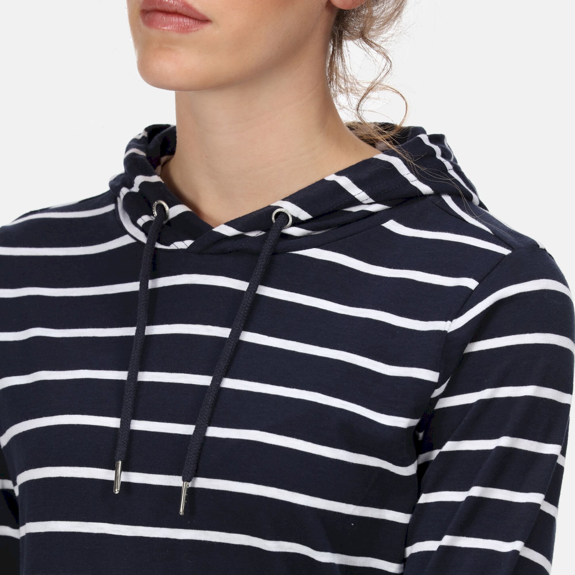 Women's Maelys Hooded Top | Navy White Stripe