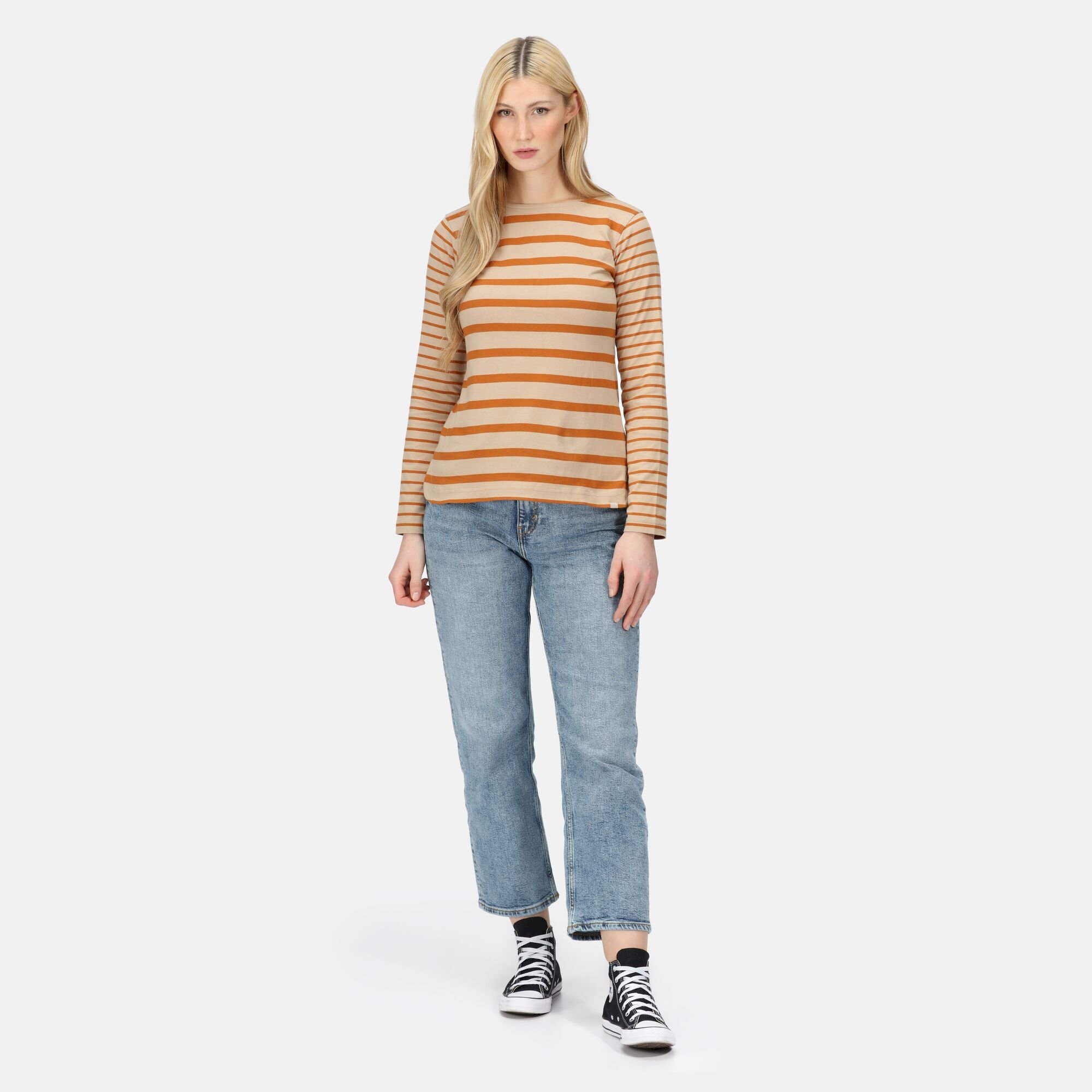 Women's Farida Striped T-Shirt | Moccasn Copper