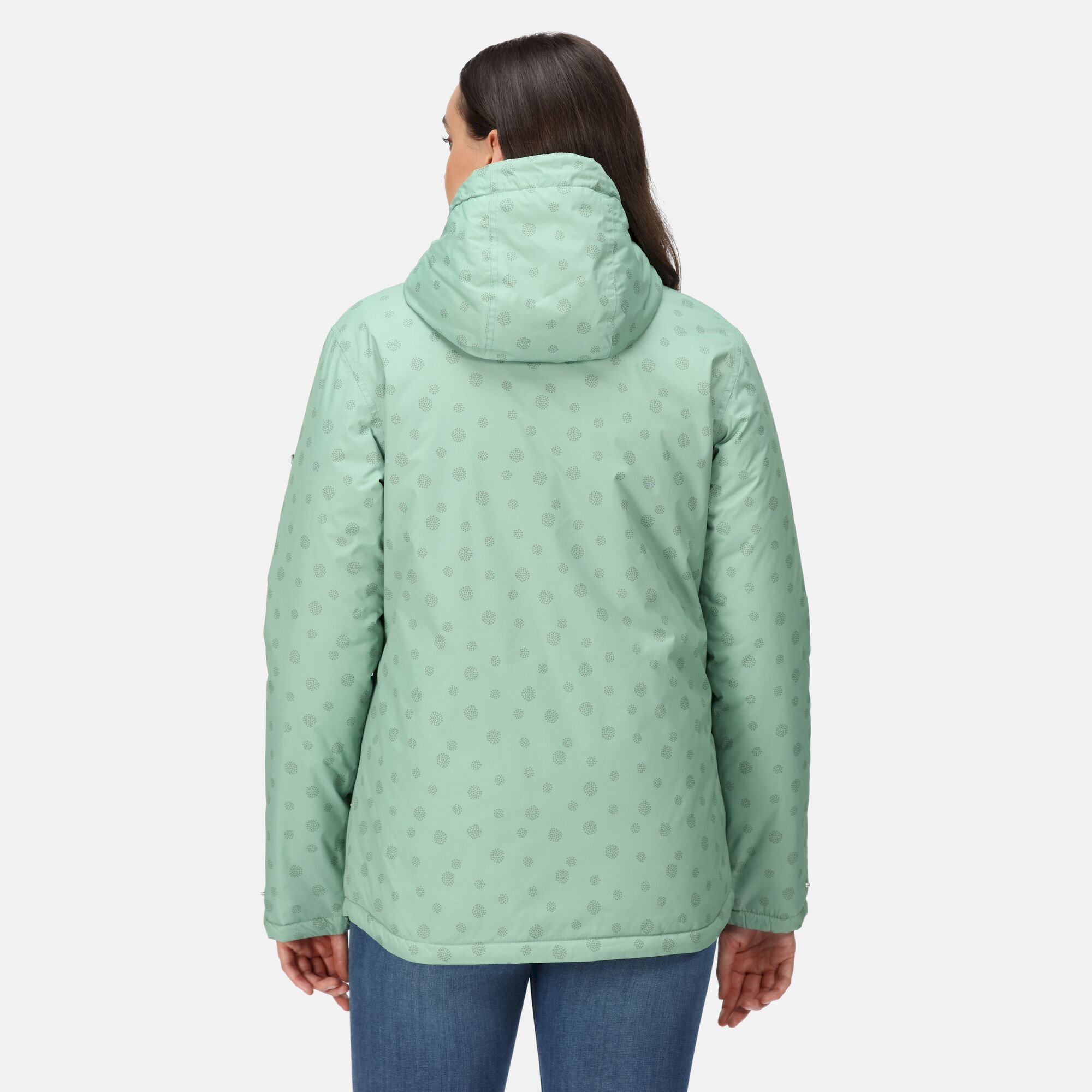 Women's Bria Fur Lined Waterproof Jacket | Basil Floral Dot