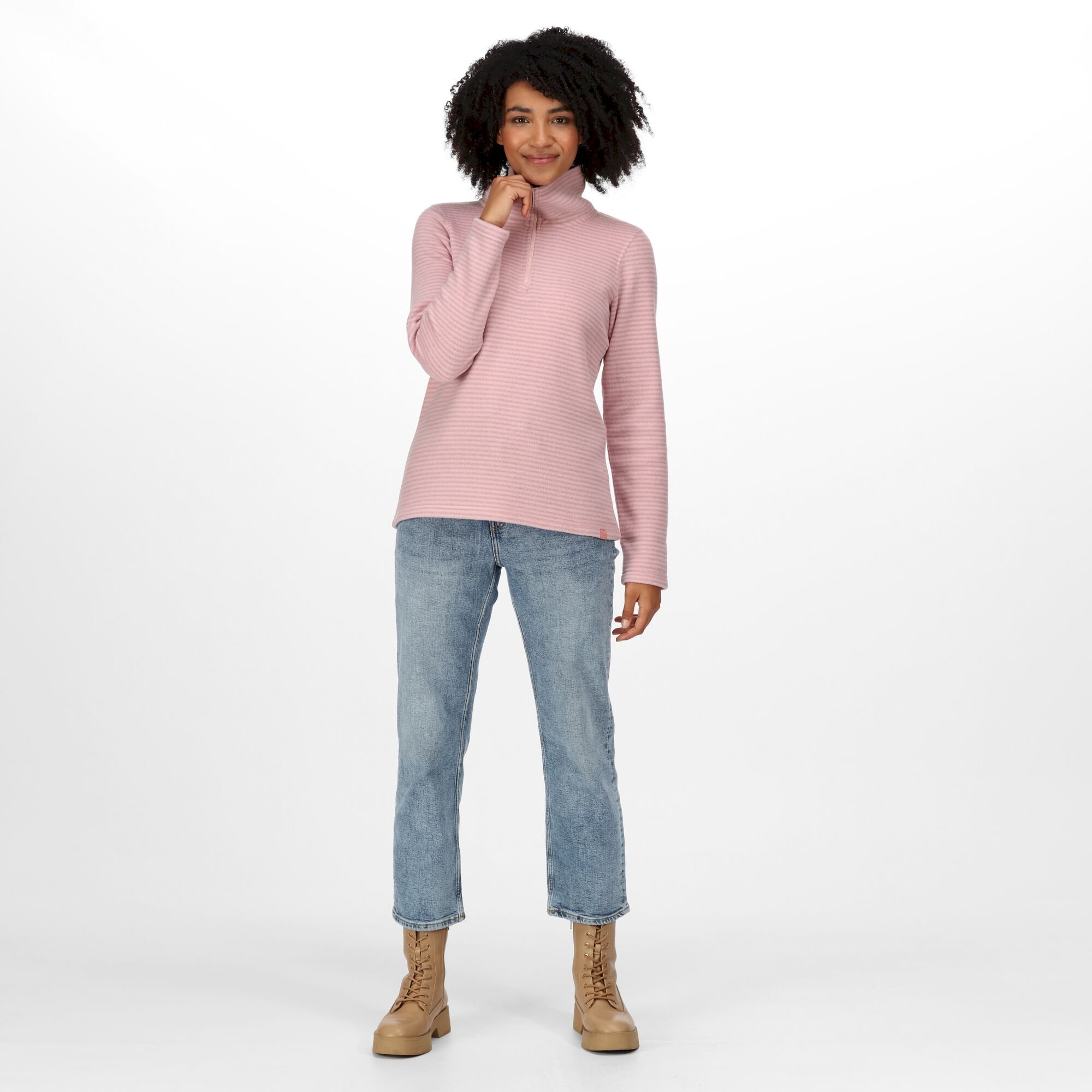 Women's Solenne Half Zip Fleece | Powder Pink