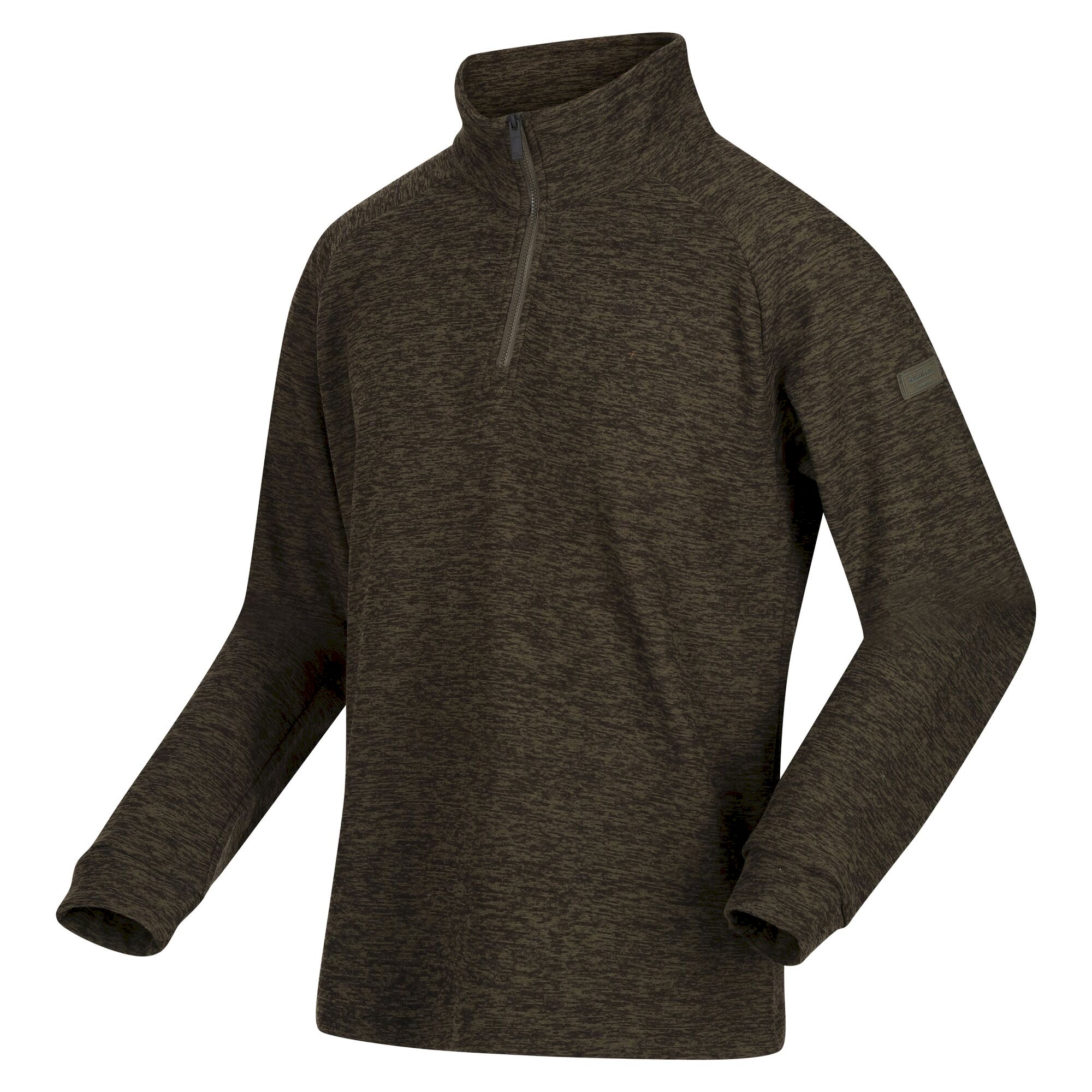 Men's Eithan Quarter Zip Fleece | Dark Khaki Black Marl