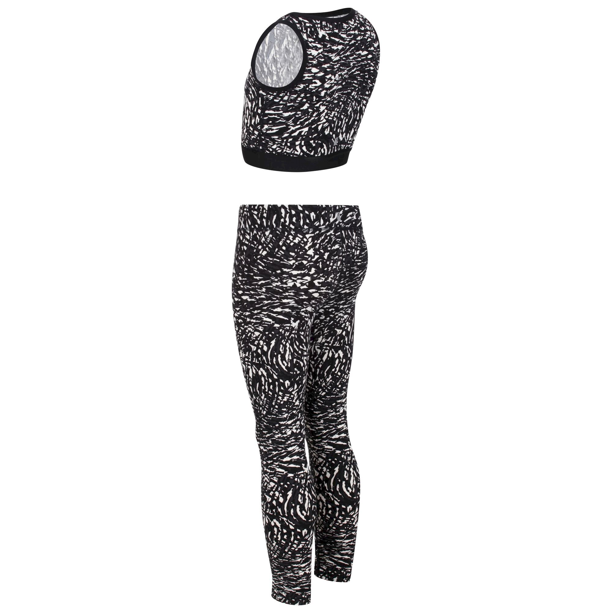 Kids' Atkin Top & Legging Active Set | Black White Animal