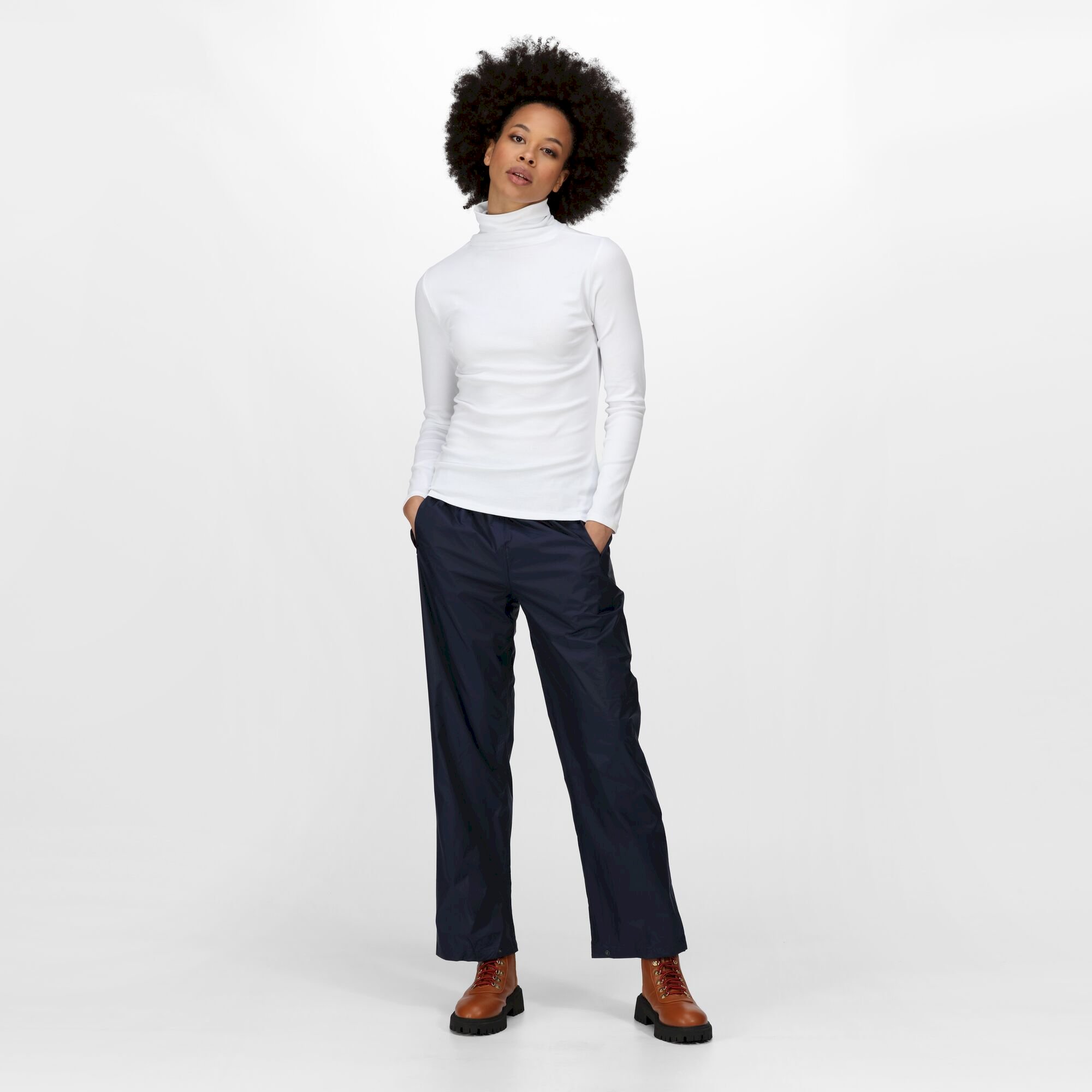 Womens Packaway Waterproof Trousers | Navy