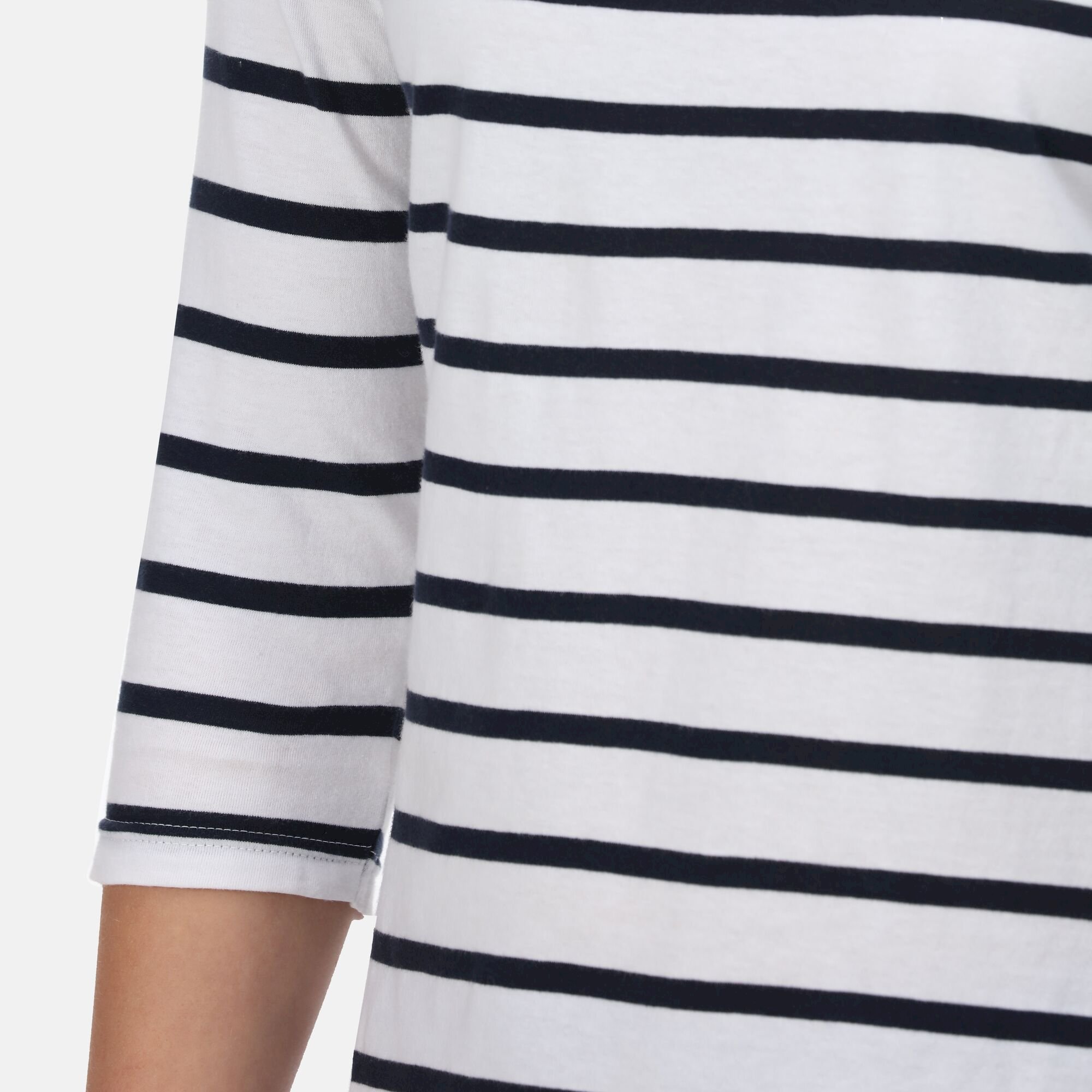 Women's Polexia Square Neck Top | White Navy Stripe