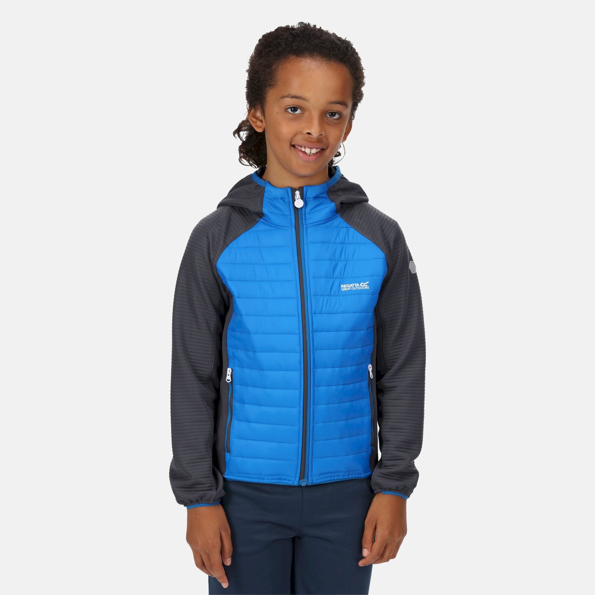Kids' Kielder V Hybrid Insulated Jacket | Imperial Blue India Grey