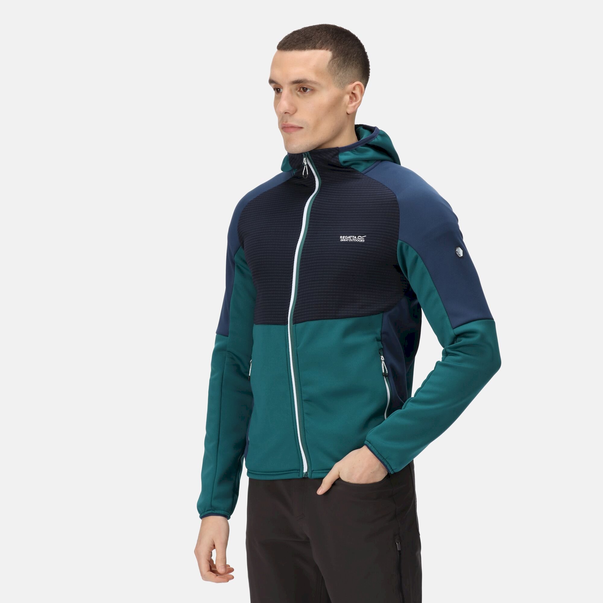 Men's Attare Softshell Hooded Jacket | Pacific Green Navy