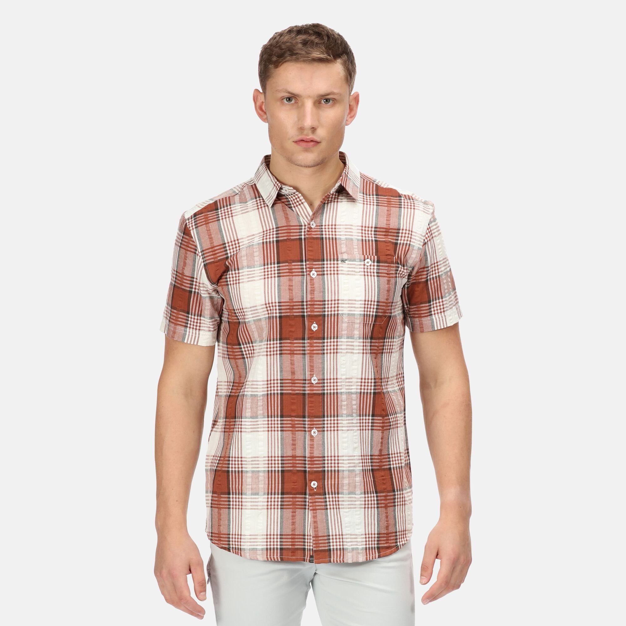 Men's Deakin IV Short Sleeve Shirt | Gingerbread Check