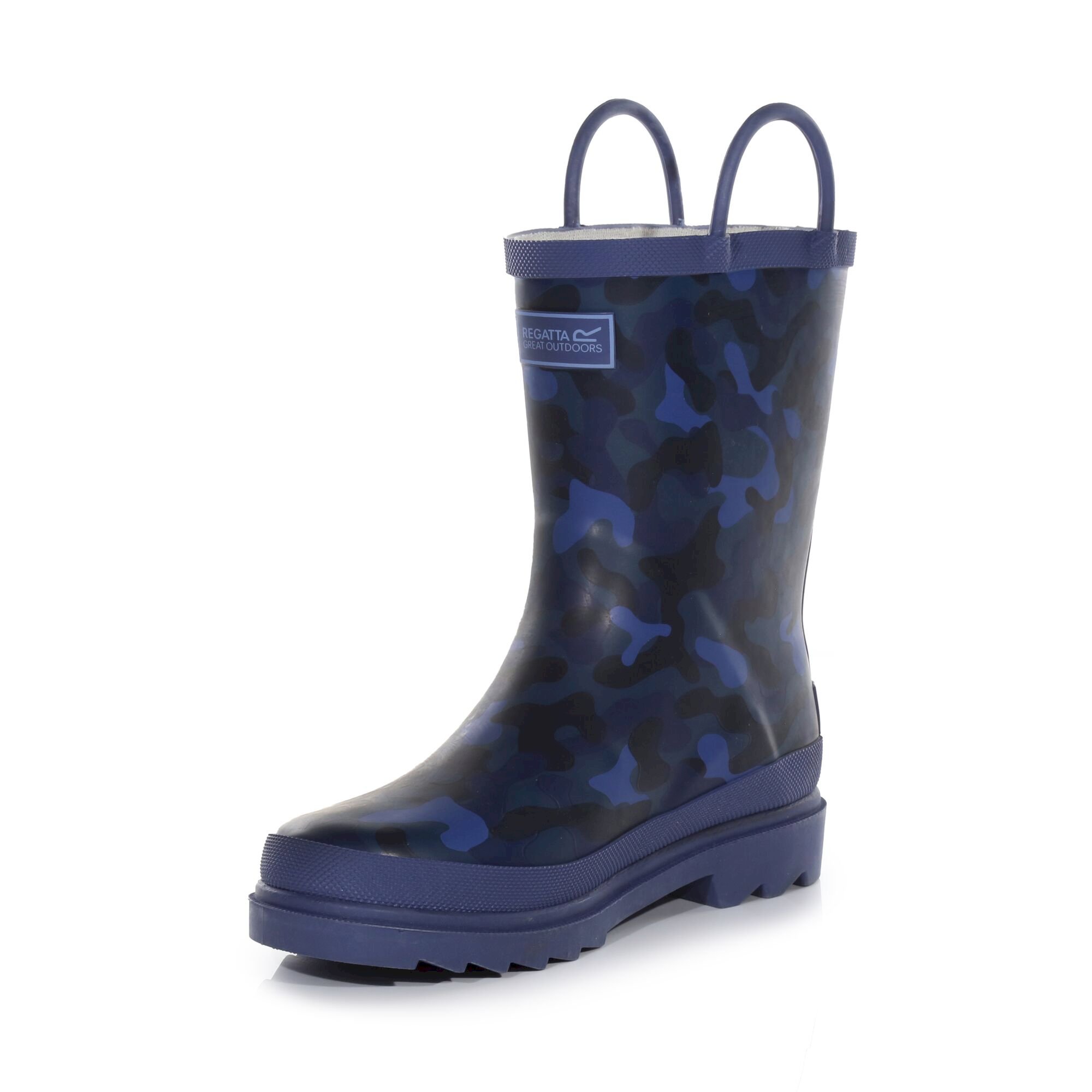 Kids Minnow Printed Wellies | Dark Denim Camoflauge