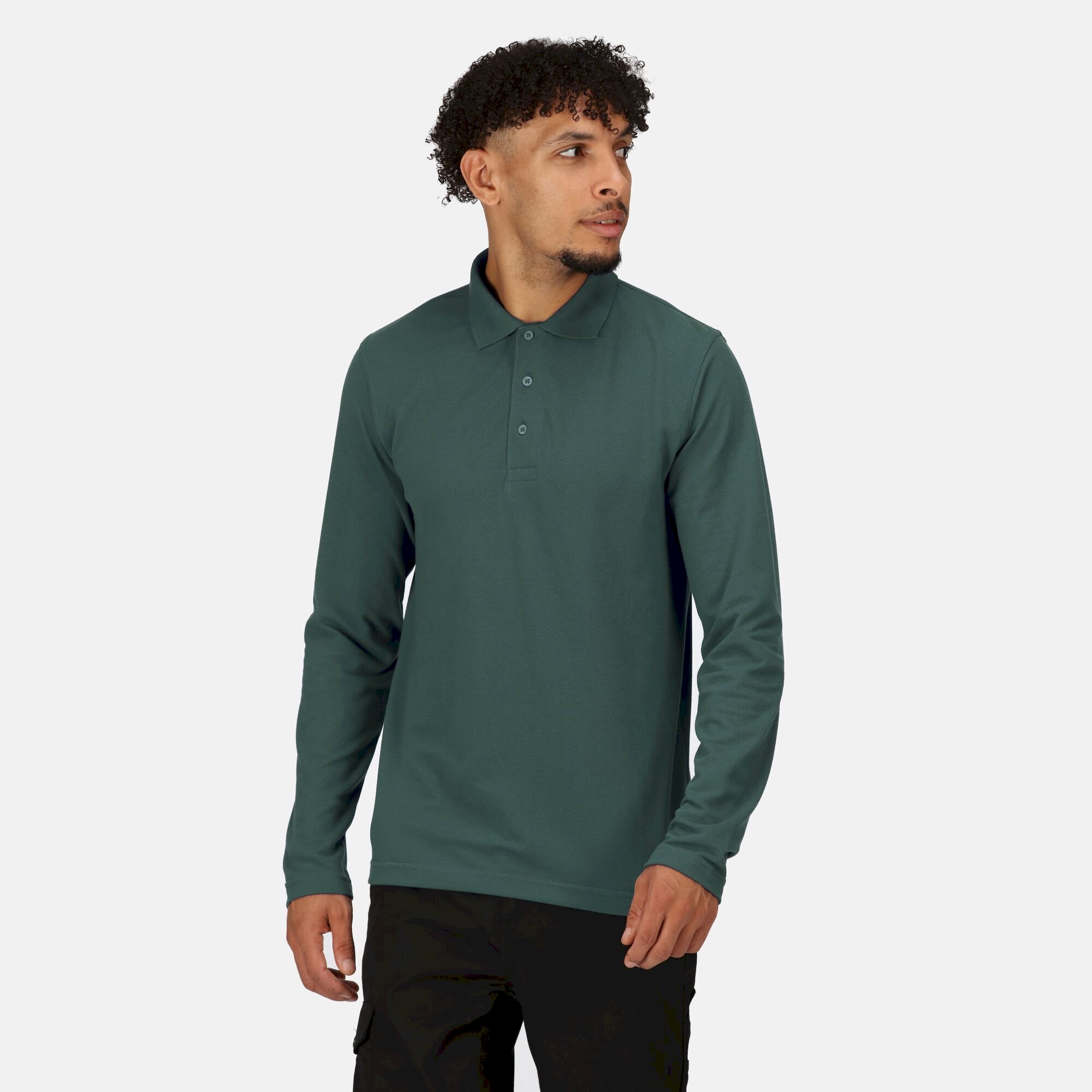 Men's 65/35 LS Polo Top | Dark Green