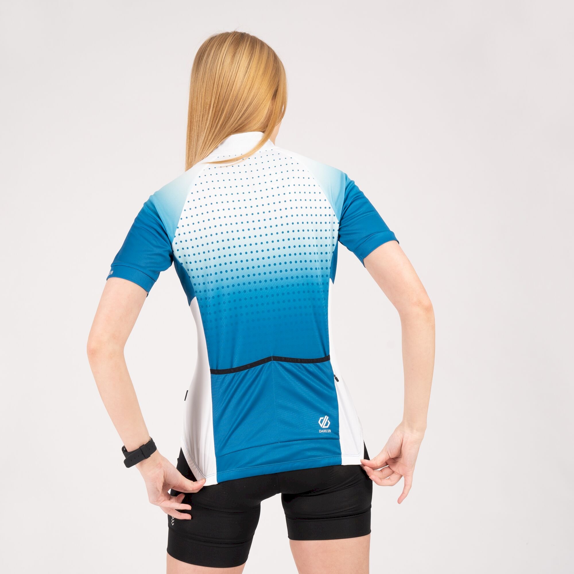 Dare 2b - Women's Propell Full Zip Short Sleeved AEP Jersey | Freshwater Blue Gradient