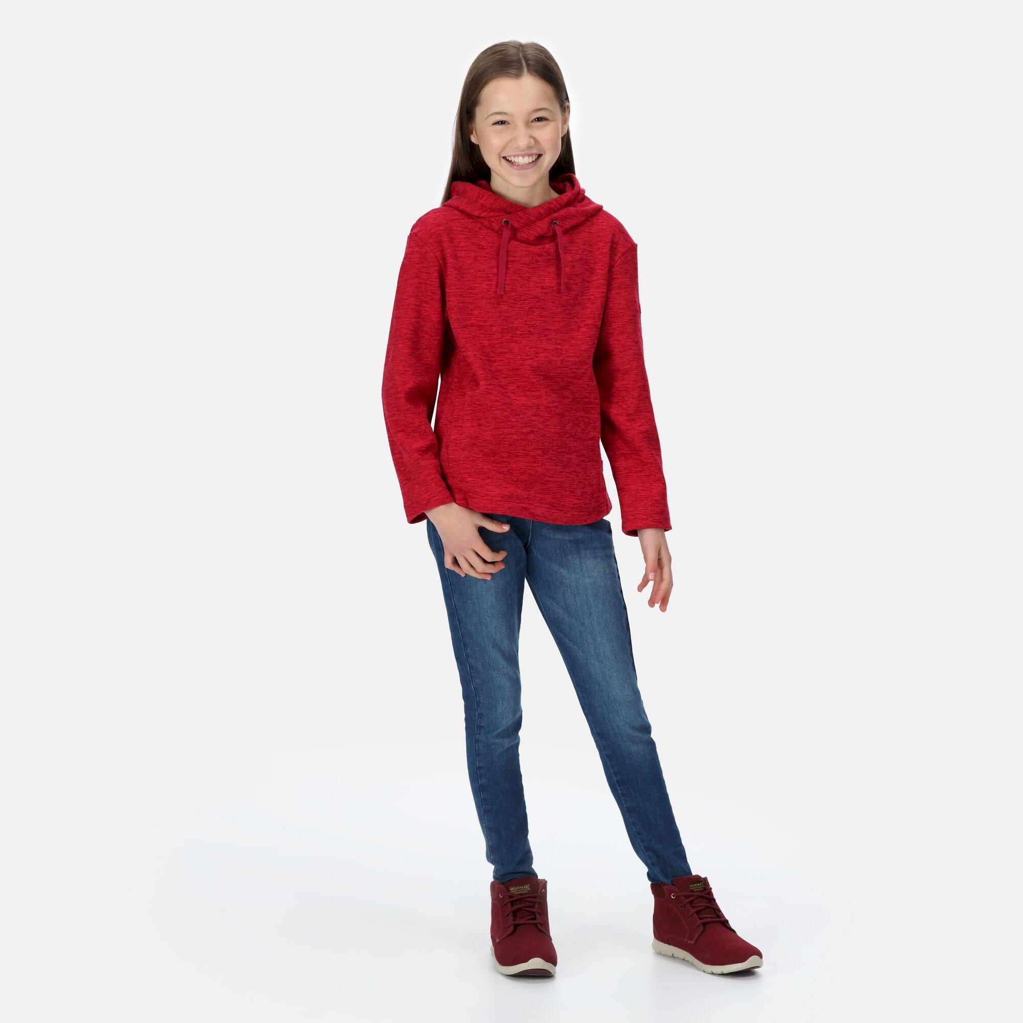 Kids' Kacie Hooded Fleece | Berry Pink Marl