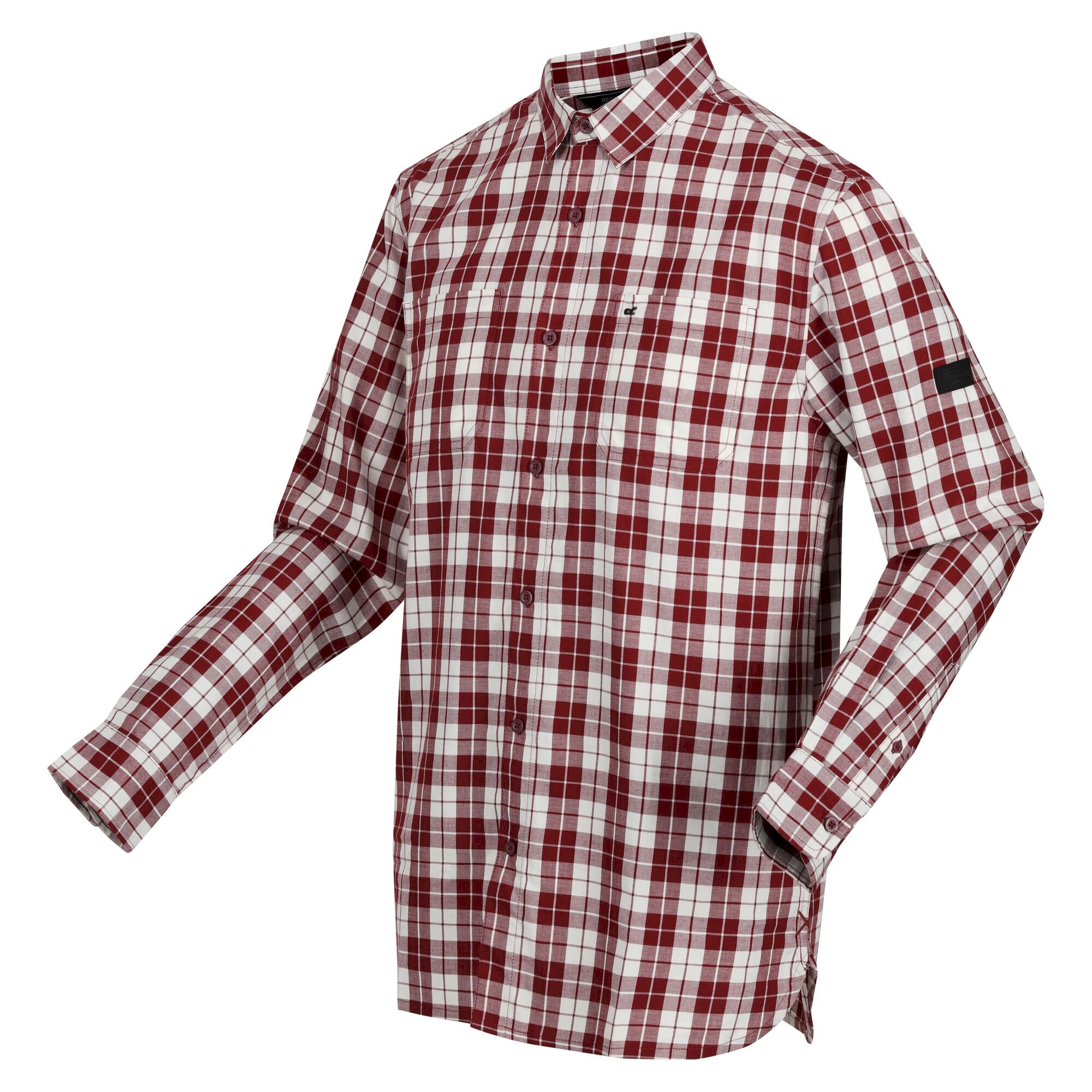 Men's Lance Long Sleeved Checked Shirt | Syrah Red Check