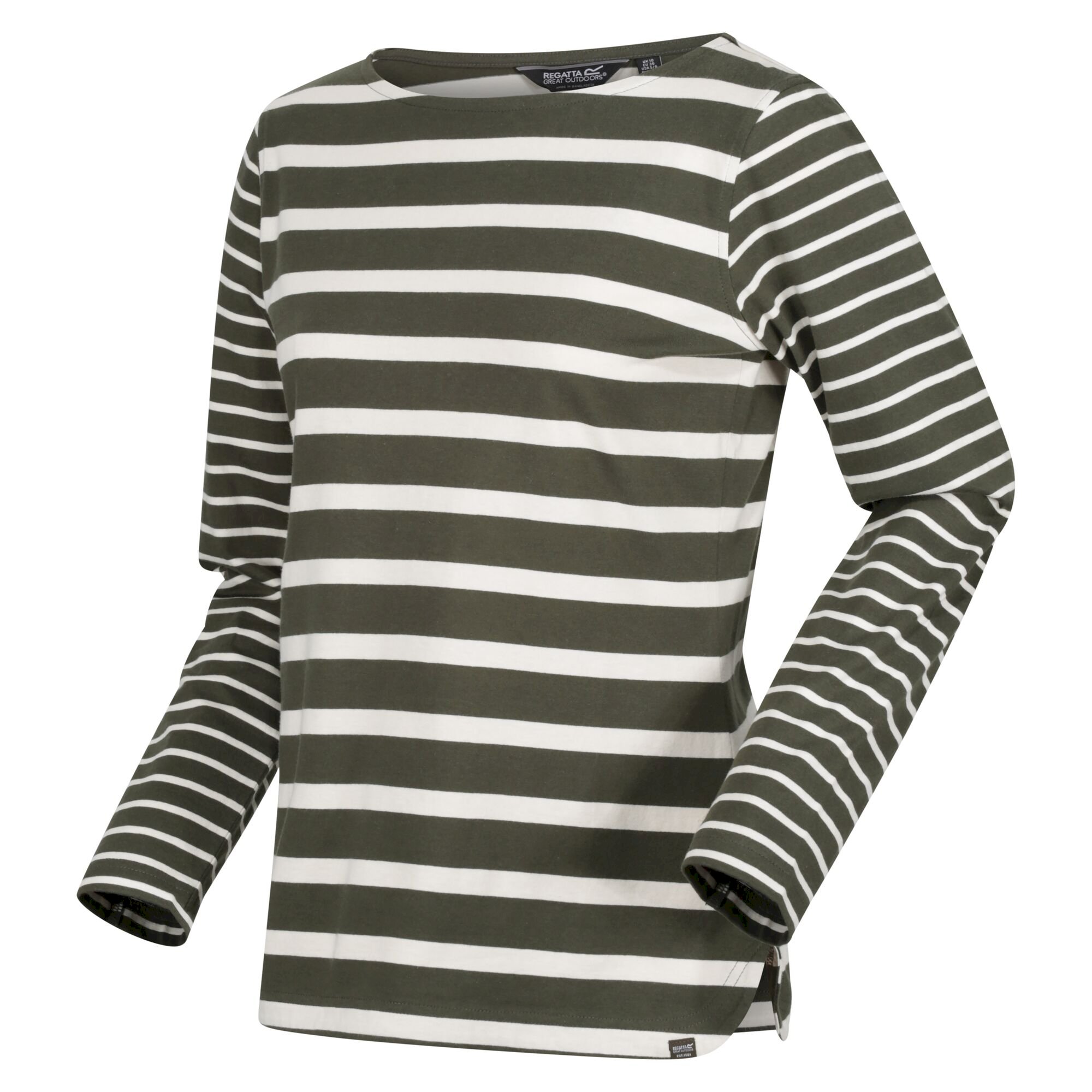 Women's Farida Striped T-Shirt | Dark Khaki Light Vanilla