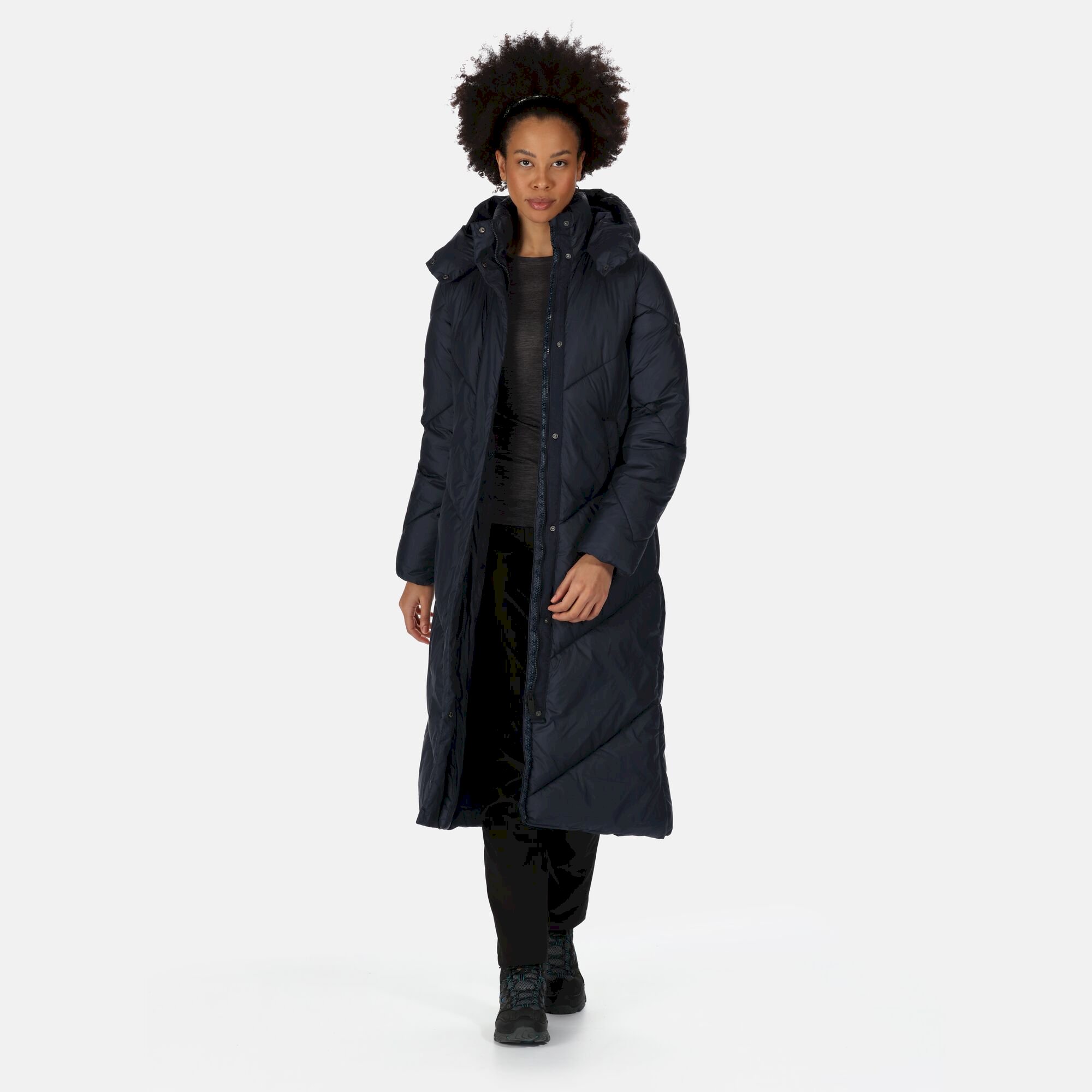 Women's Longley Longline Quilted Jacket | Navy