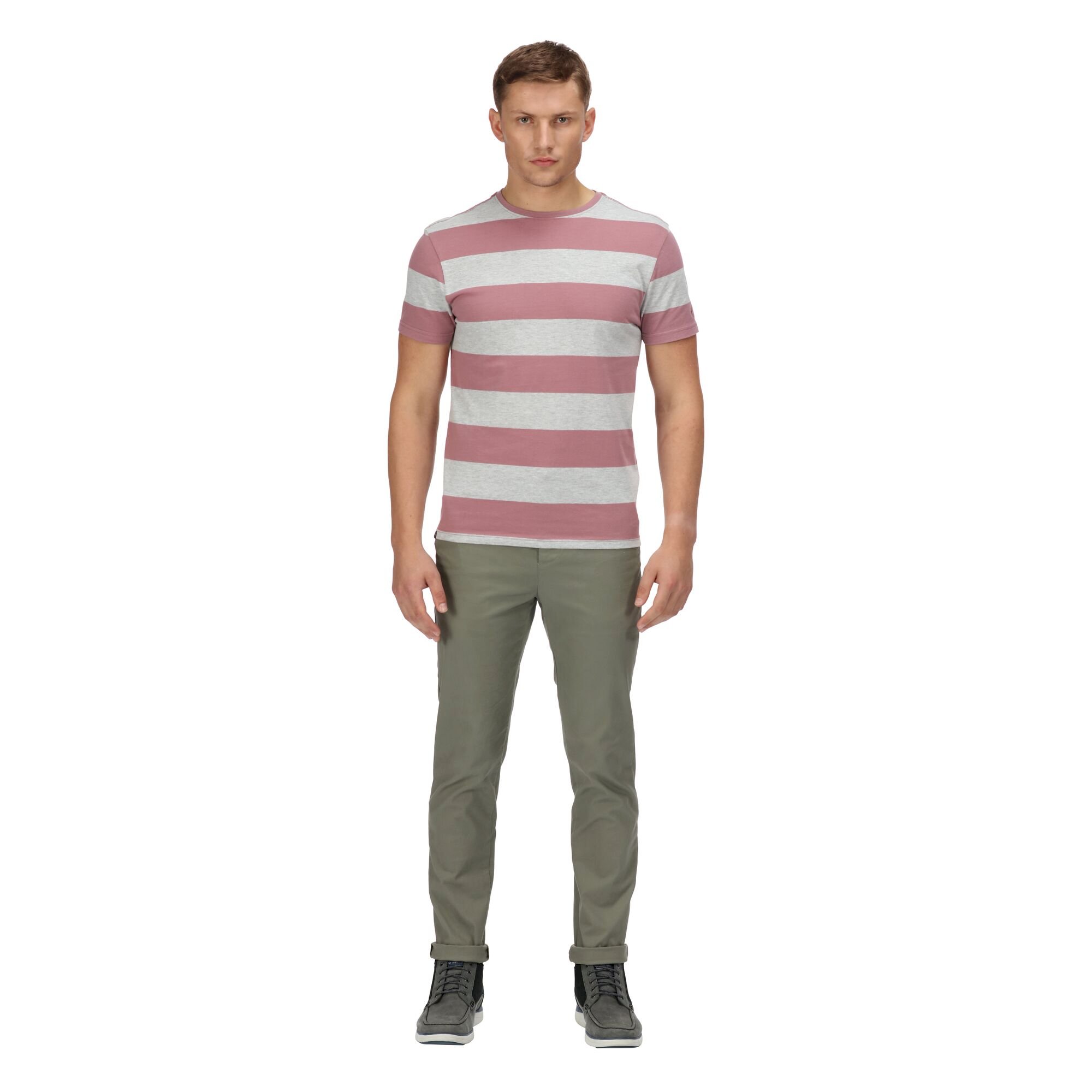 Men's Brayden Stripe T-Shirt | Mauve Stripe