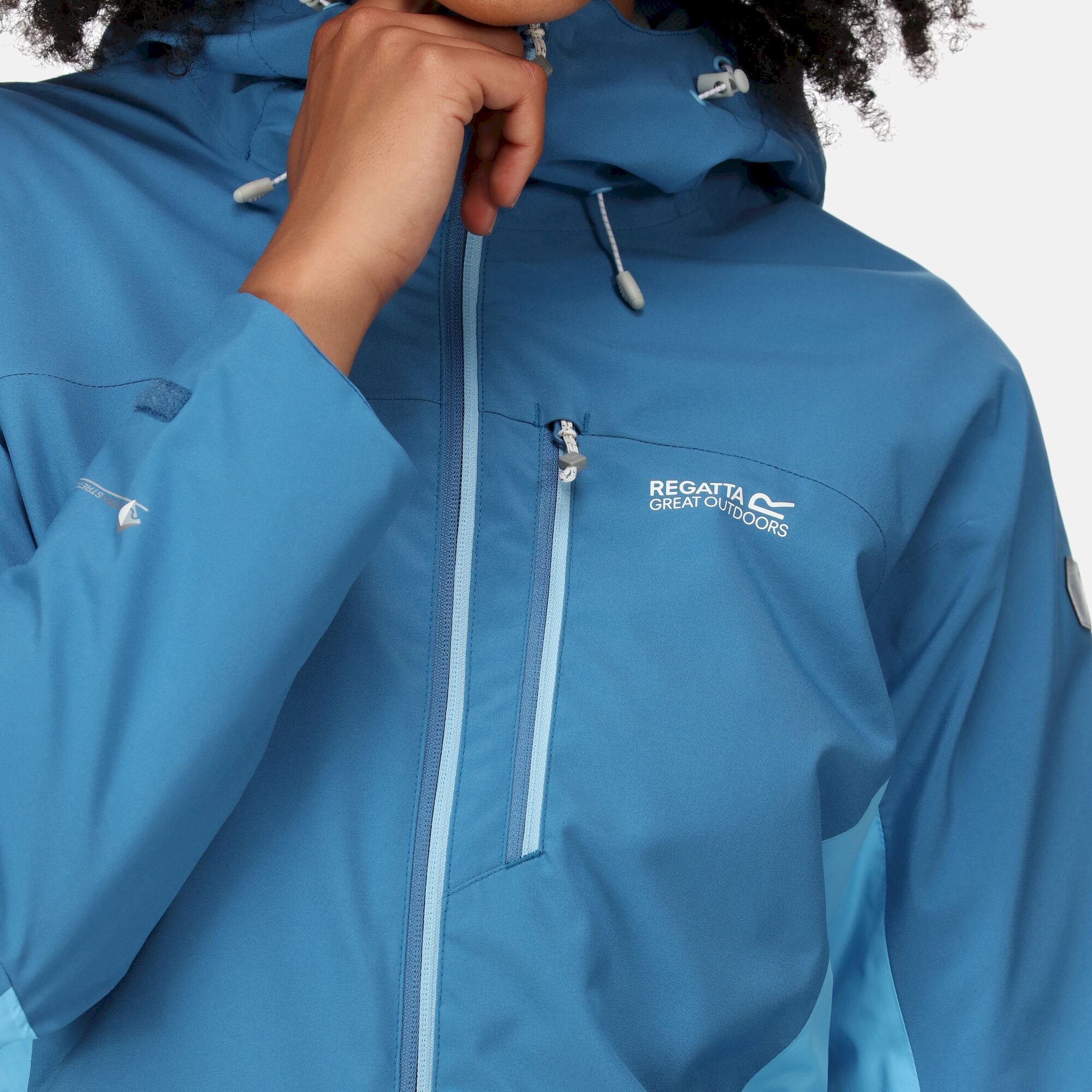 Women's Highton Stretch III Waterproof Jacket | Vallarta Blue Ethereal Blue