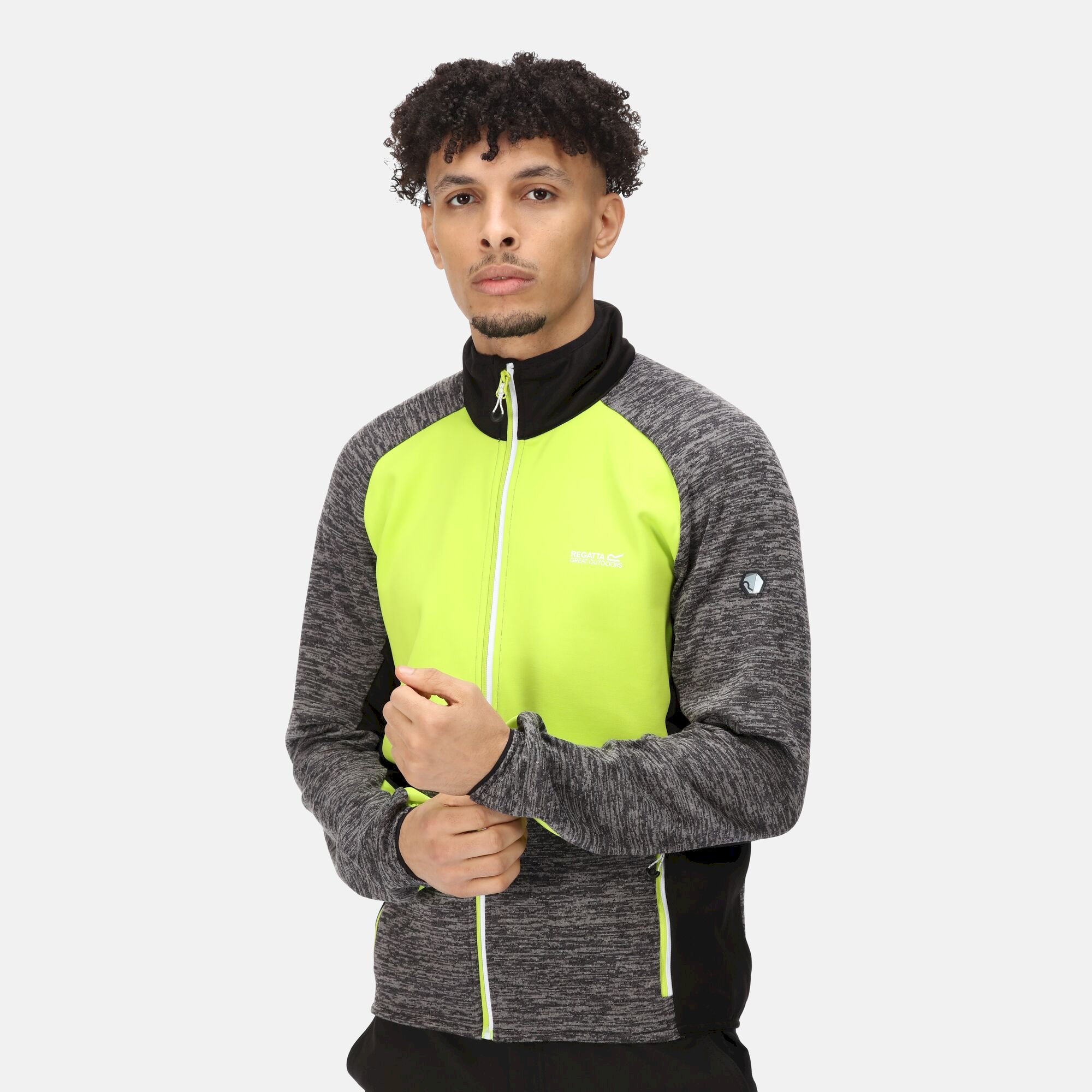 Men's Coladane IV Full Zip Fleece | Dark Grey Black Bright Kiwi