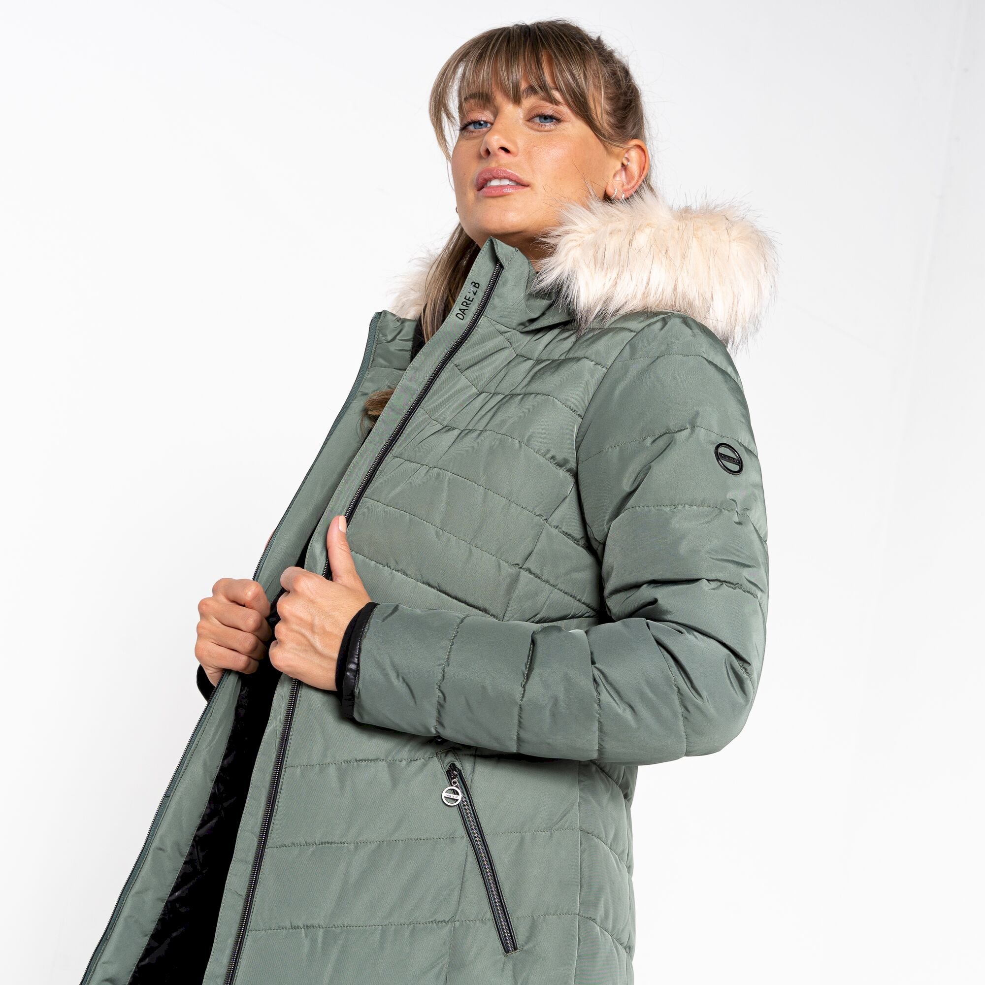 Dare 2b - Women's Striking III Longline Padded Jacket | Duck Green