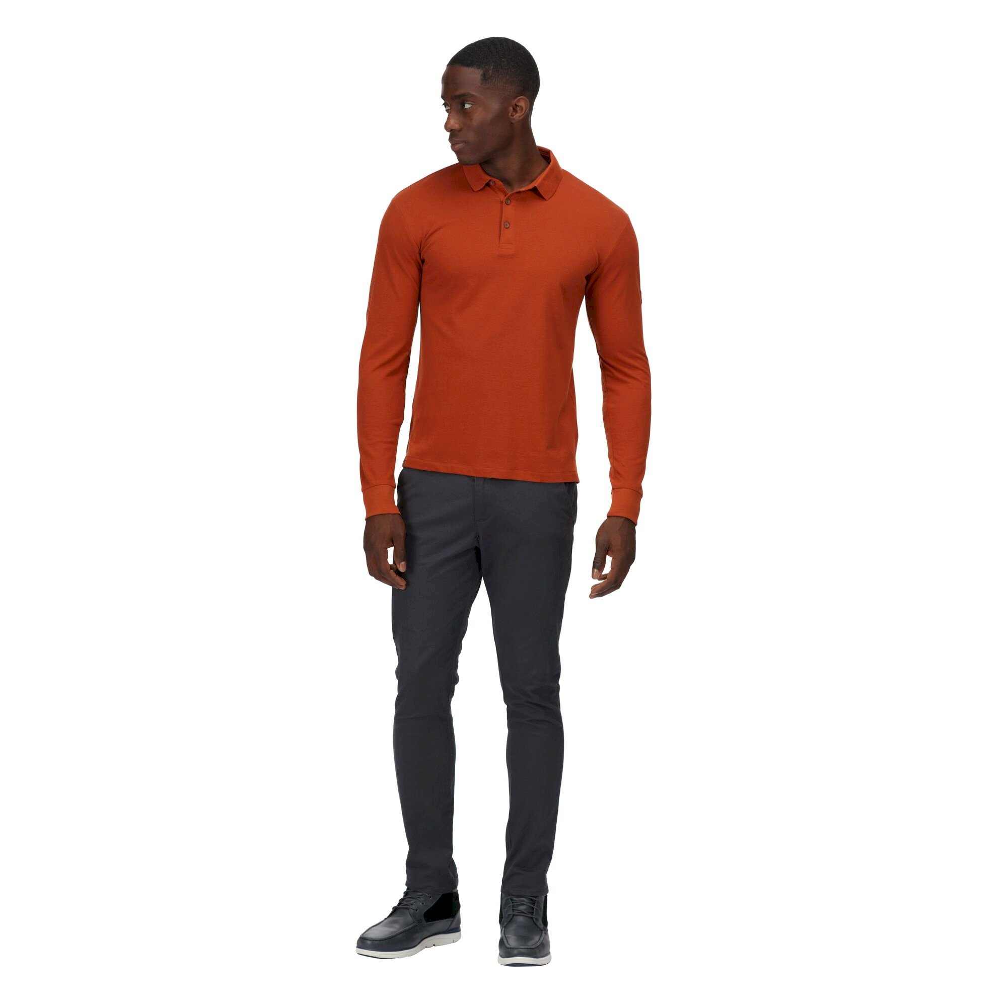 Men's Kaleb Long Sleeve Polo Shirt | Gingerbread