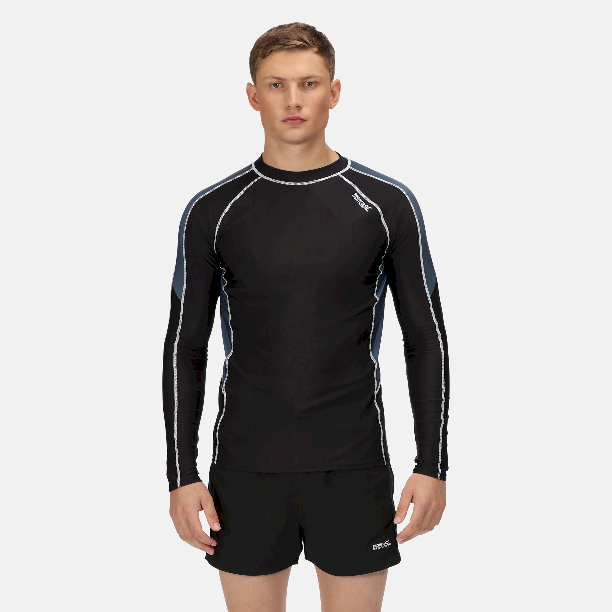 Men's Long Sleeve Rash Guard | Black India Grey
