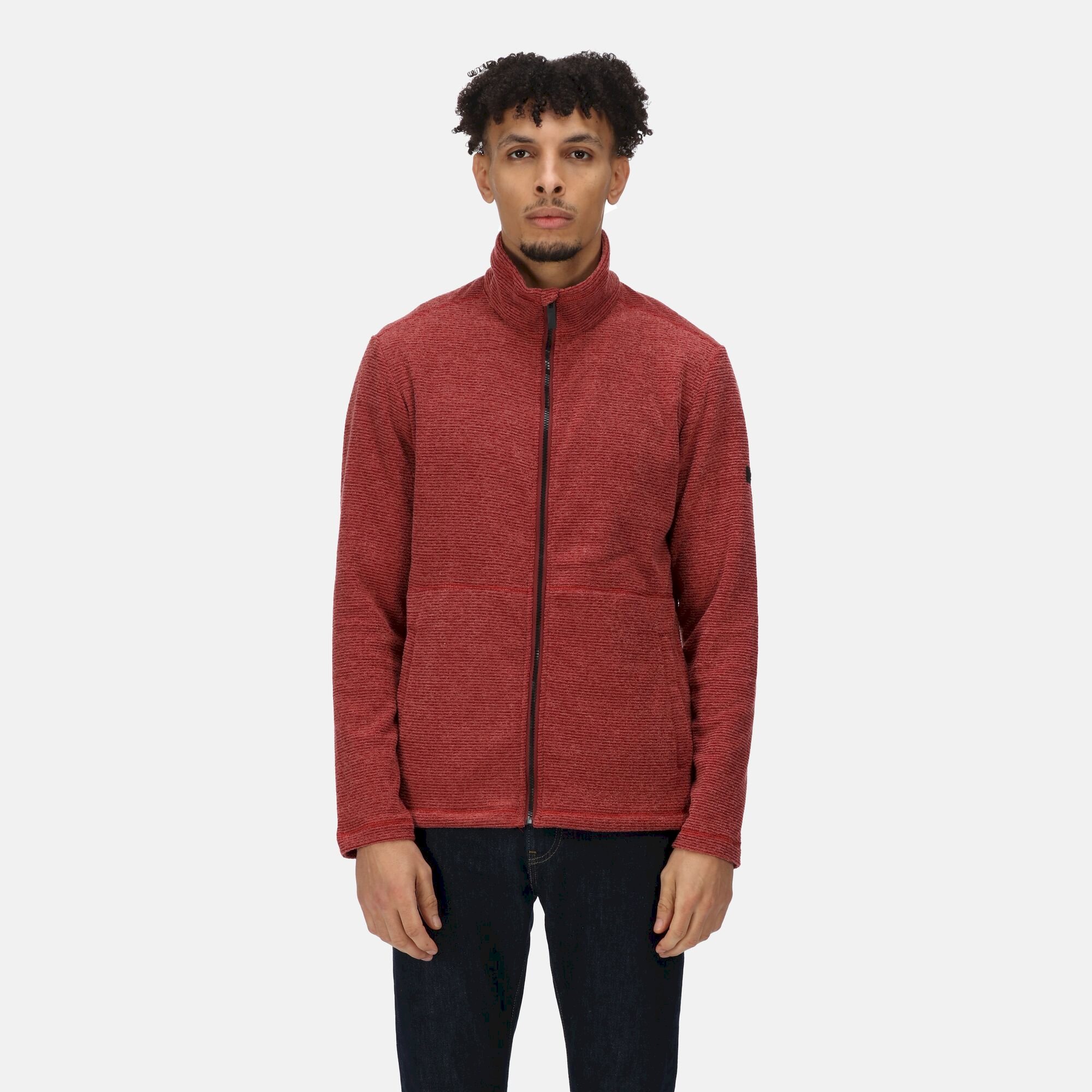 Men's Eildon Full Zip Fleece | Syrah Red Linear