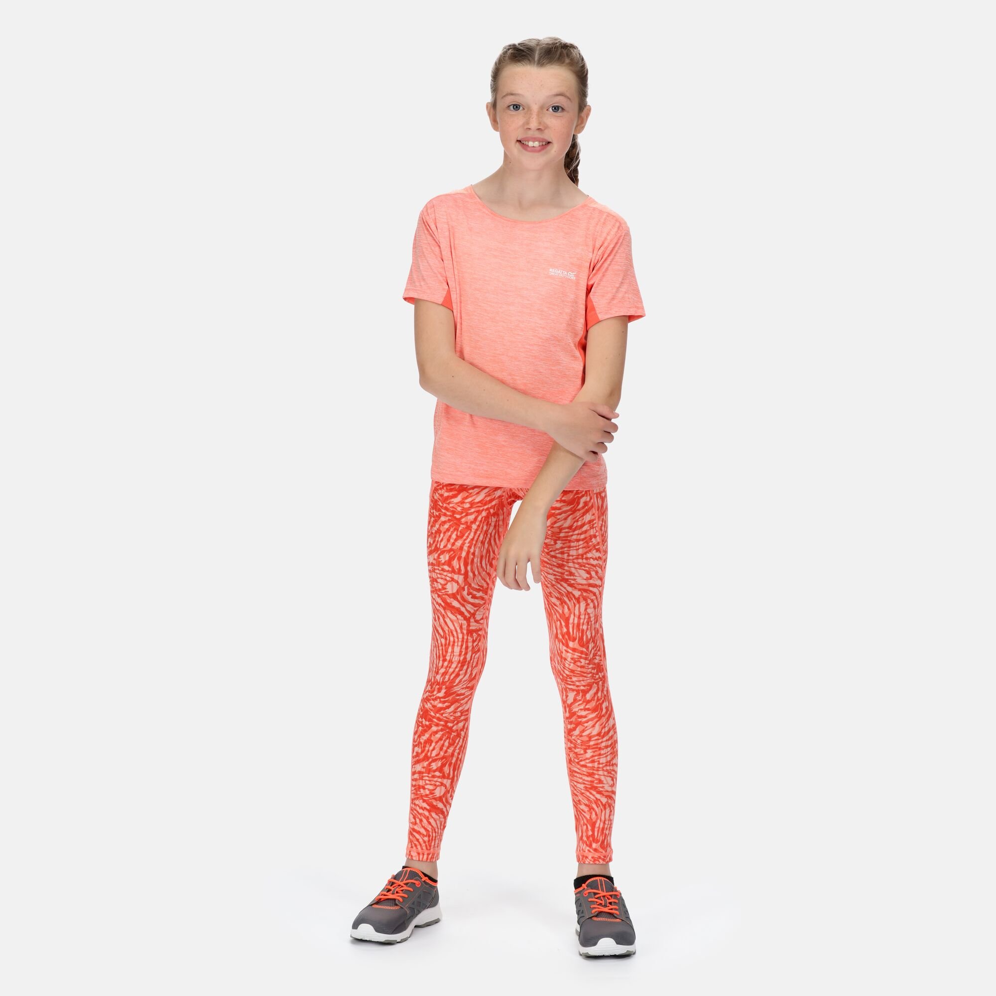 Kids' Atkin II Leggings | Neon Peach Animal