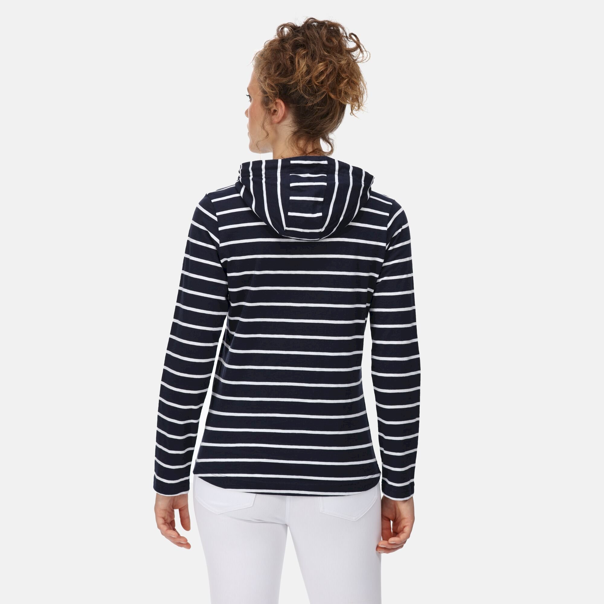 Women's Maelys Hooded Top | Navy White Stripe