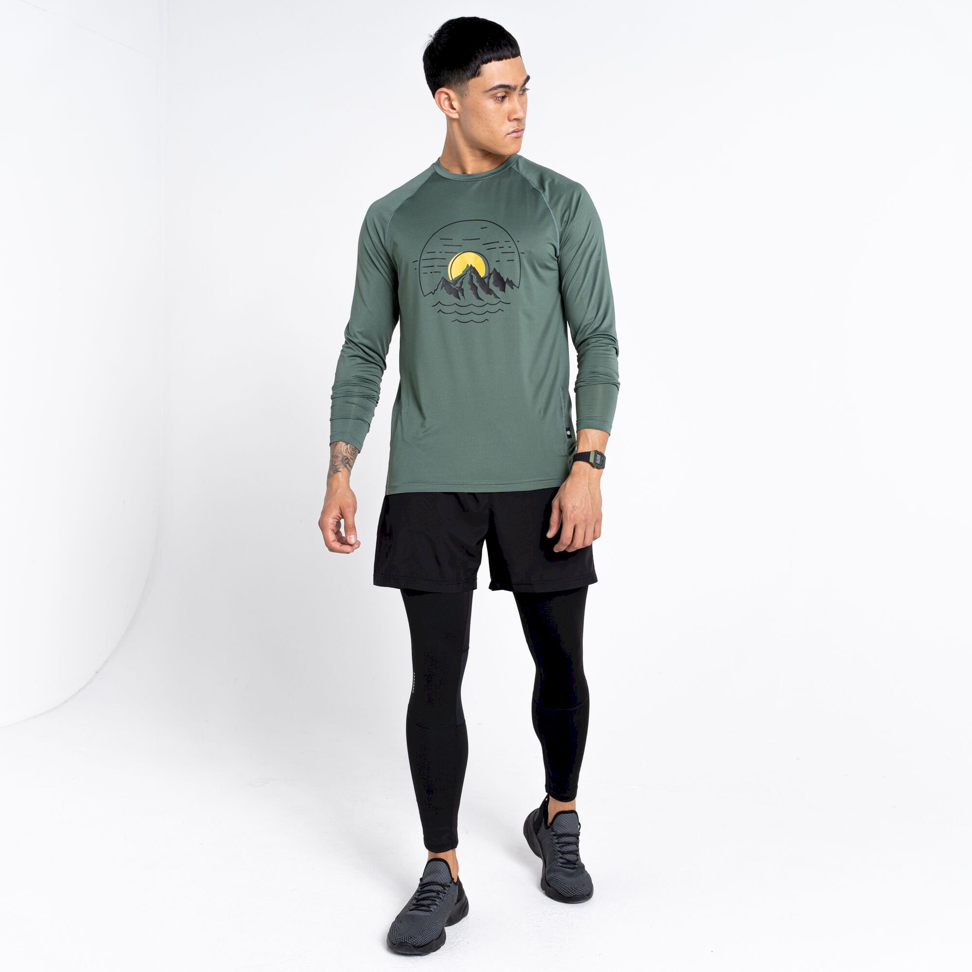 Dare 2b - Men's Righteous II Recycled Long Sleeved Tee | Duck Green