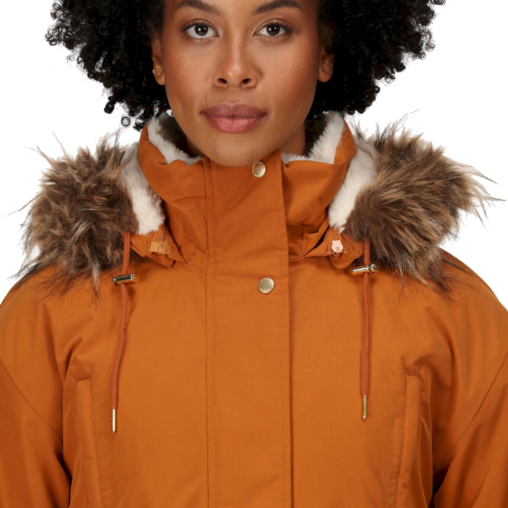 Women's Shiloh Fur Trim Parka Jacket | Copper Almond