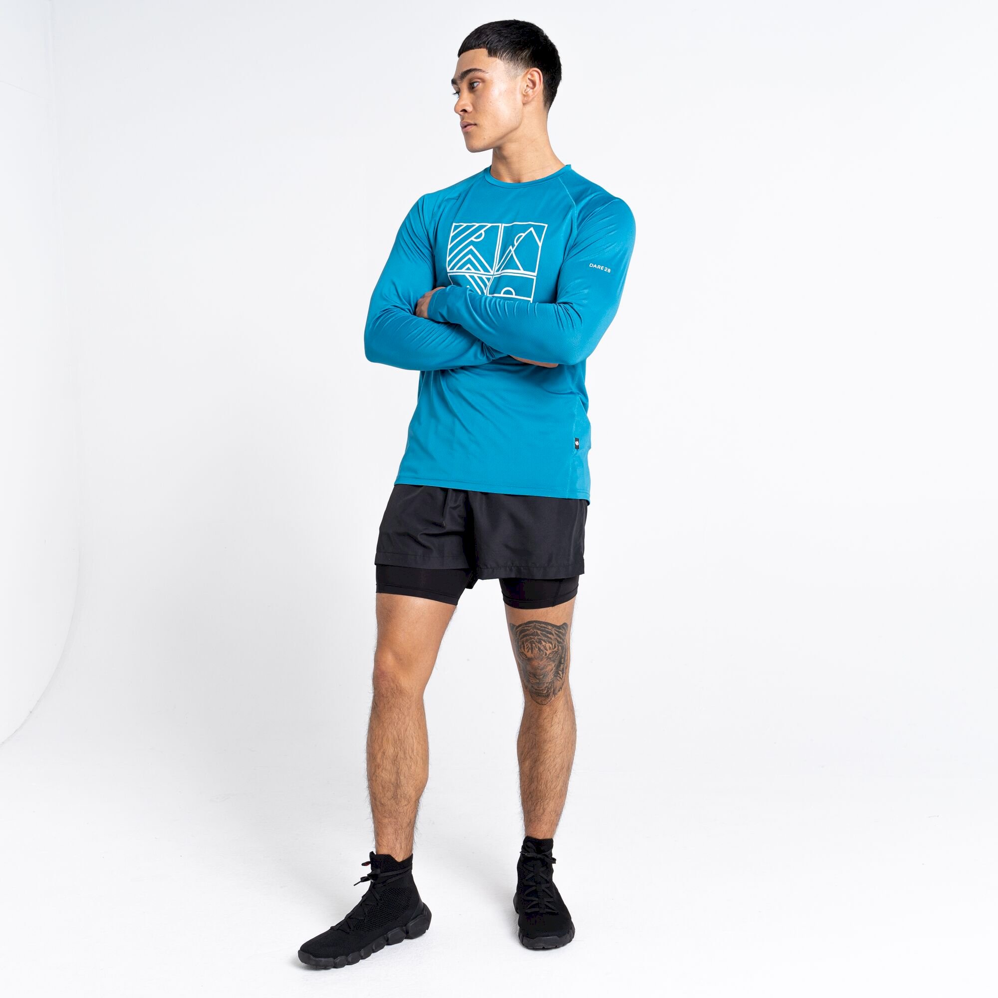 Dare 2b - Men's Righteous II Recycled Long Sleeved Tee | Fjord Blue