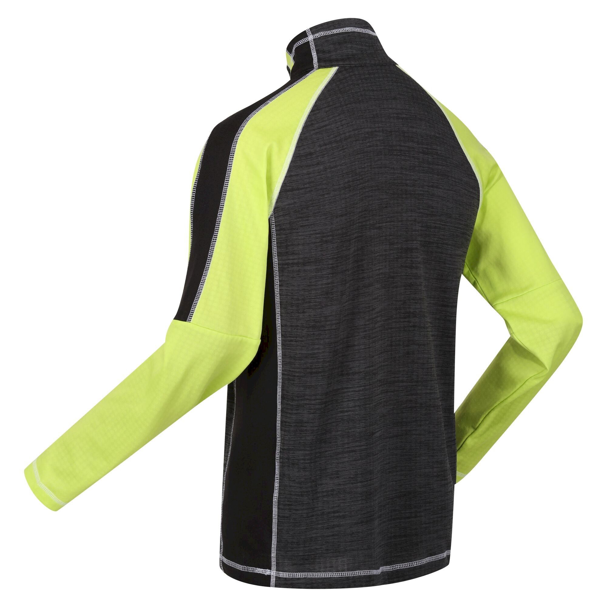 Men's Hepley Half Zip Lightweight Fleece | Dark Grey Black Bright Kiwi