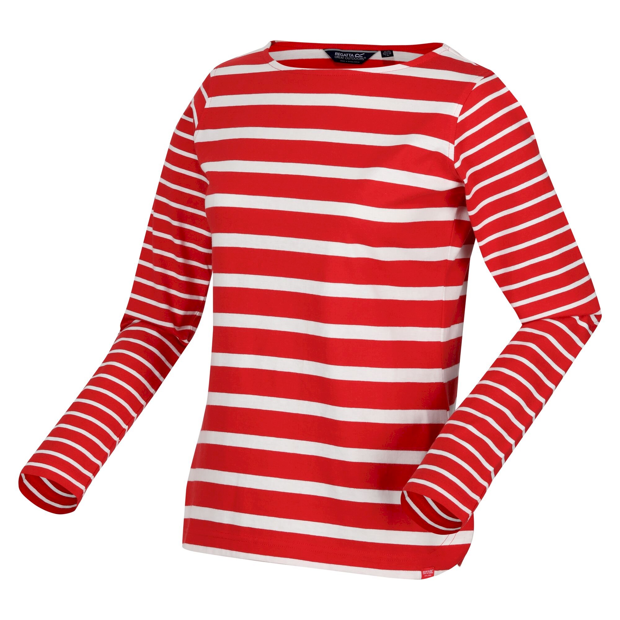 Women's Farida Striped T-Shirt | Code Red Snow White