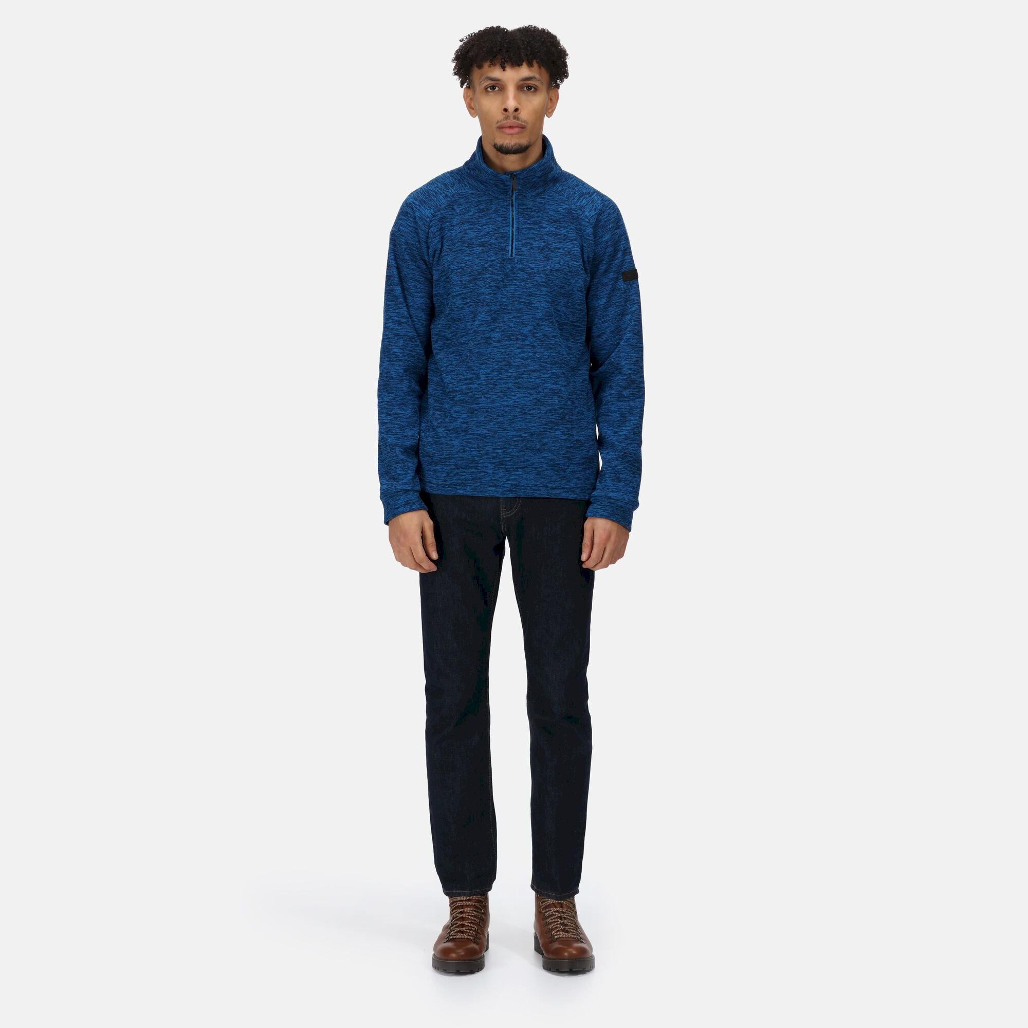Men's Eithan Quarter Zip Fleece | Skydiver Blue Marl