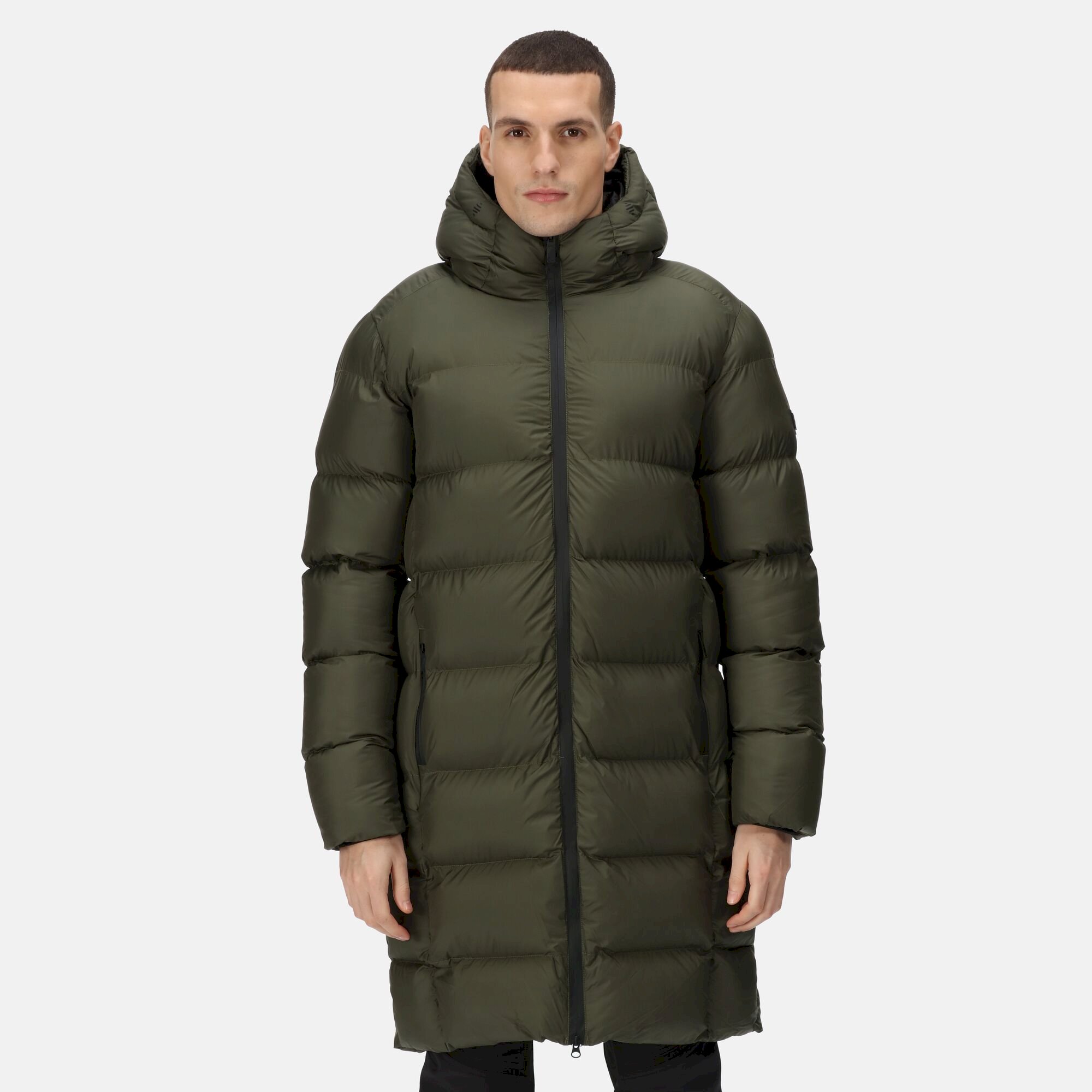 Men's Hallin Longline Quilted Jacket | Dark Khaki
