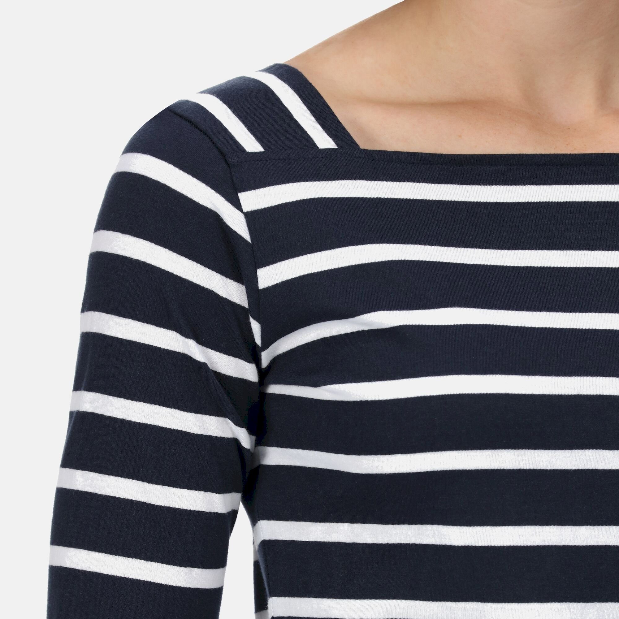Women's Polexia Square Neck Top | Navy White Stripe