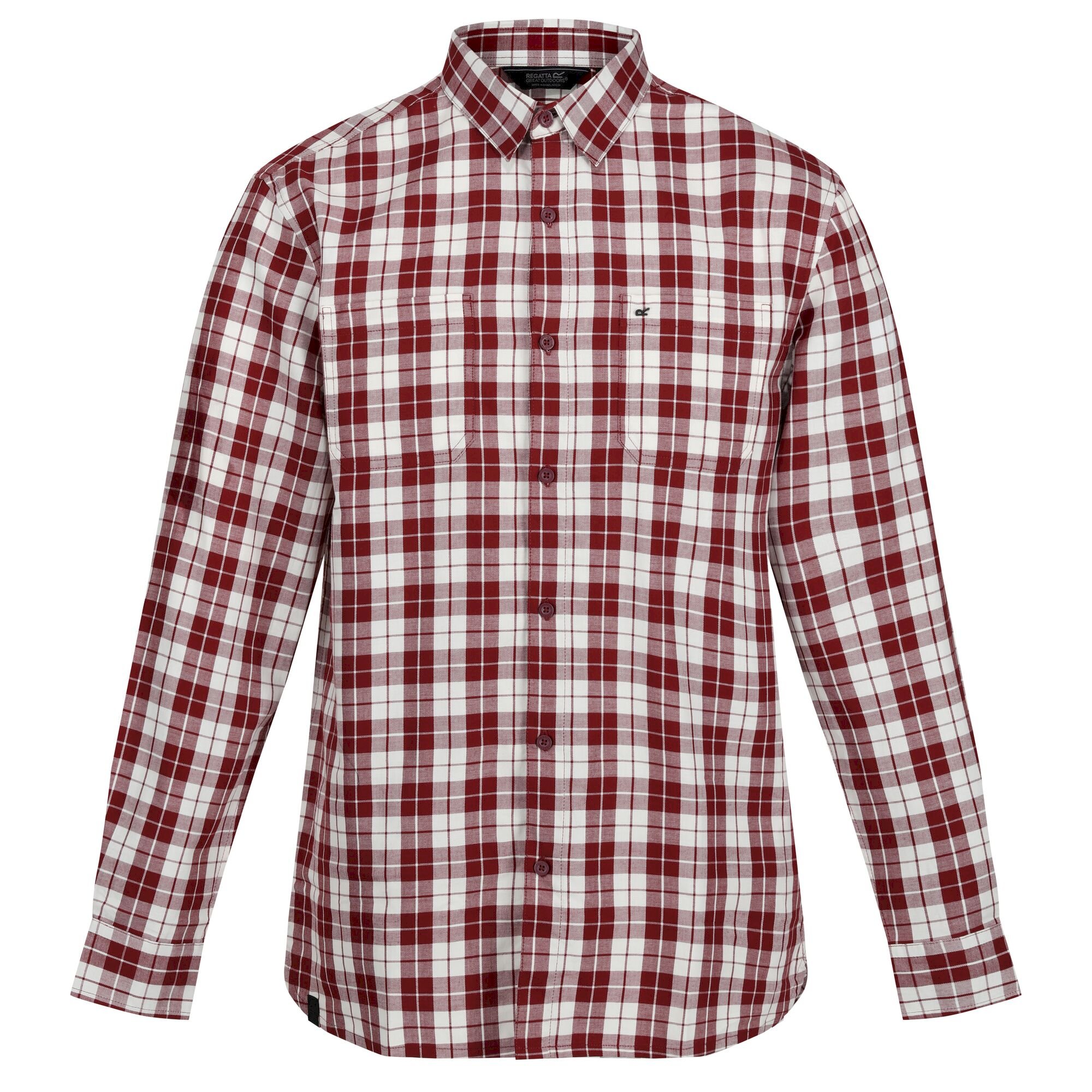 Men's Lance Long Sleeved Checked Shirt | Syrah Red Check