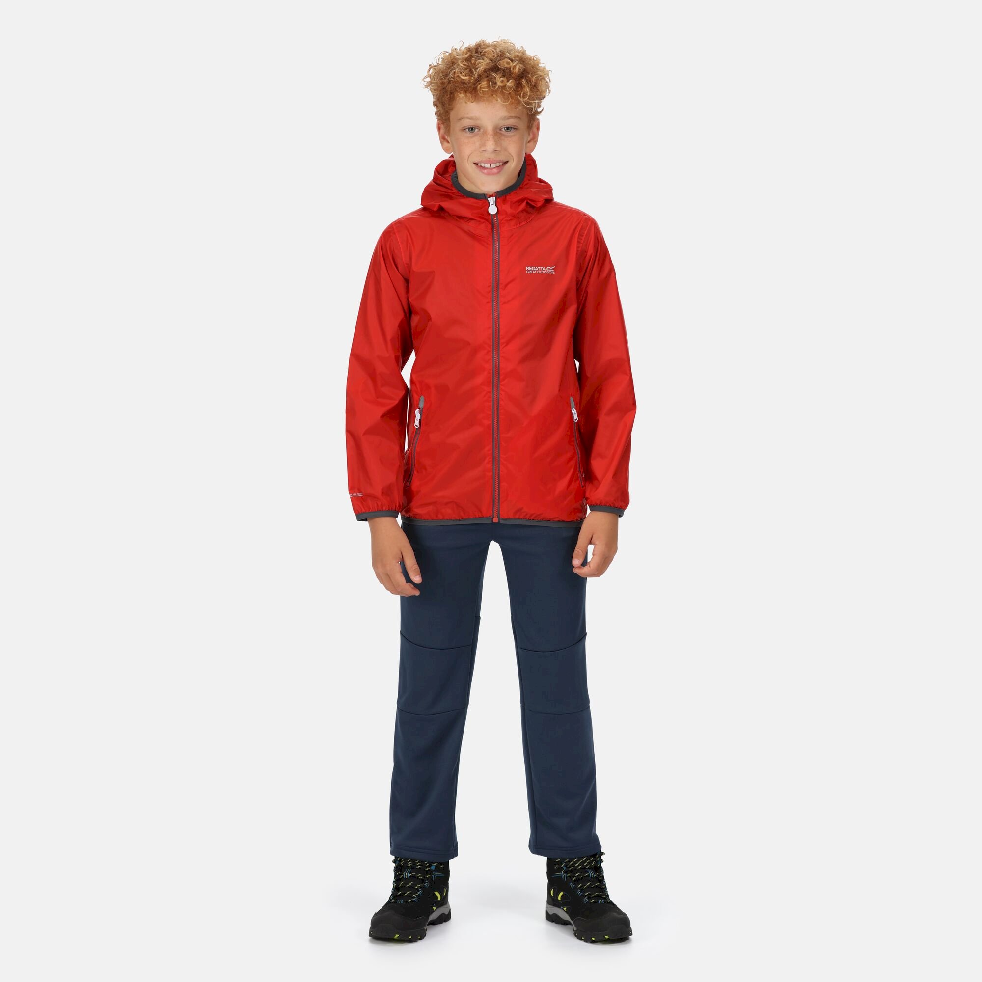 Kids' Lever II Waterproof Packaway Jacket | Fiery Red