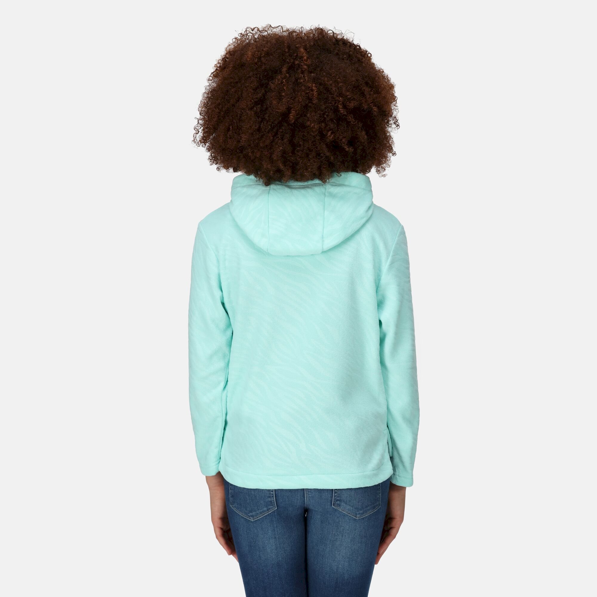 Kids' Kalina Hooded Fleece | Aruba Blue Embossed Zebra