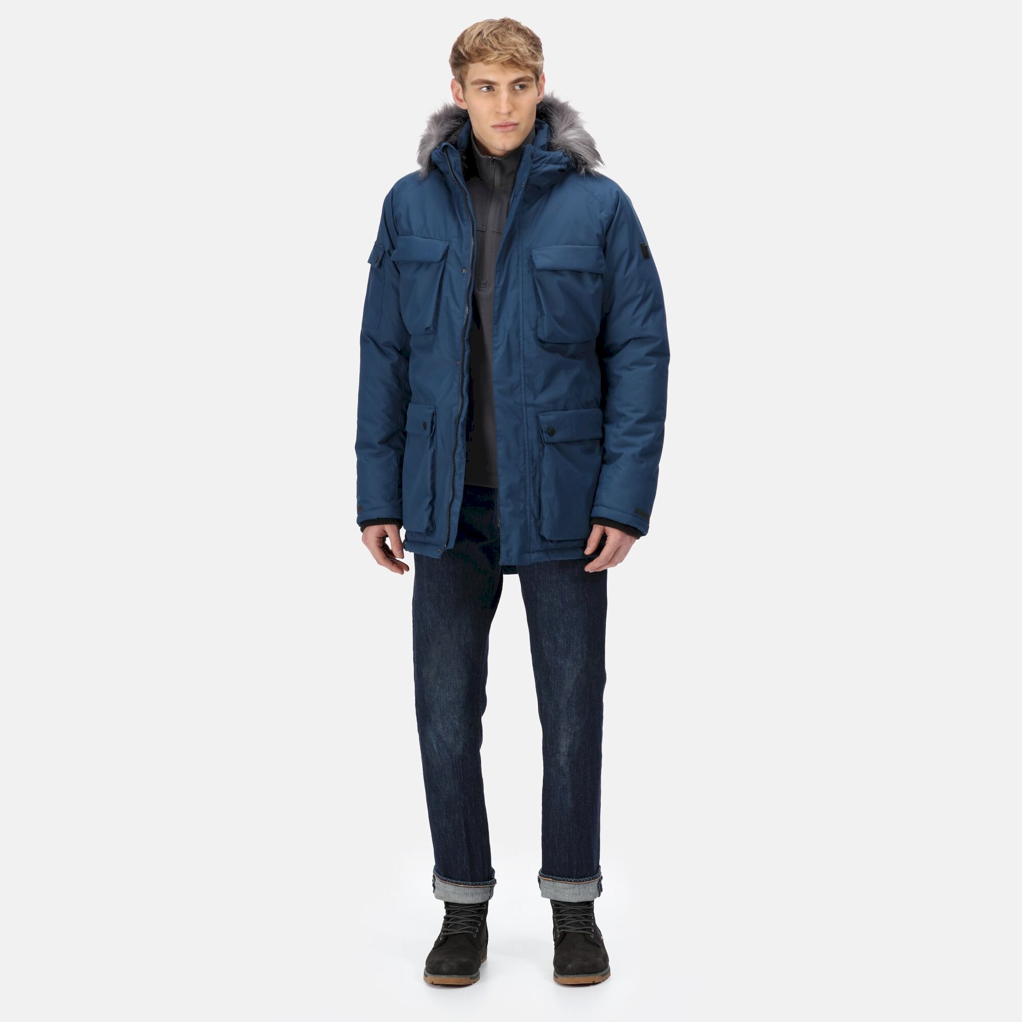 Men's Aziel Waterproof Heated Parka Jacket | Dark Denim