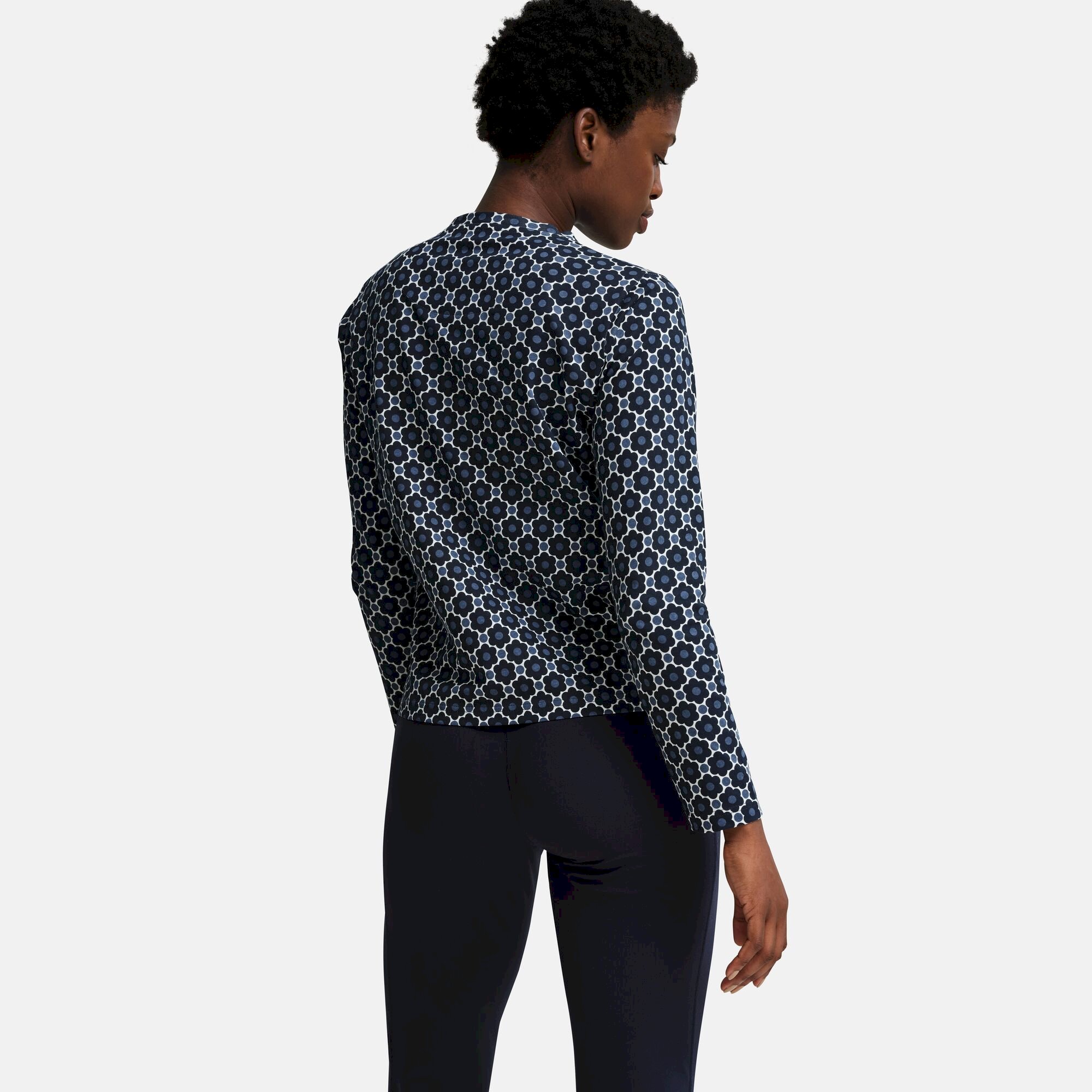 Orla Kiely Long Sleeve Winter Tee | Flower Pop Navy