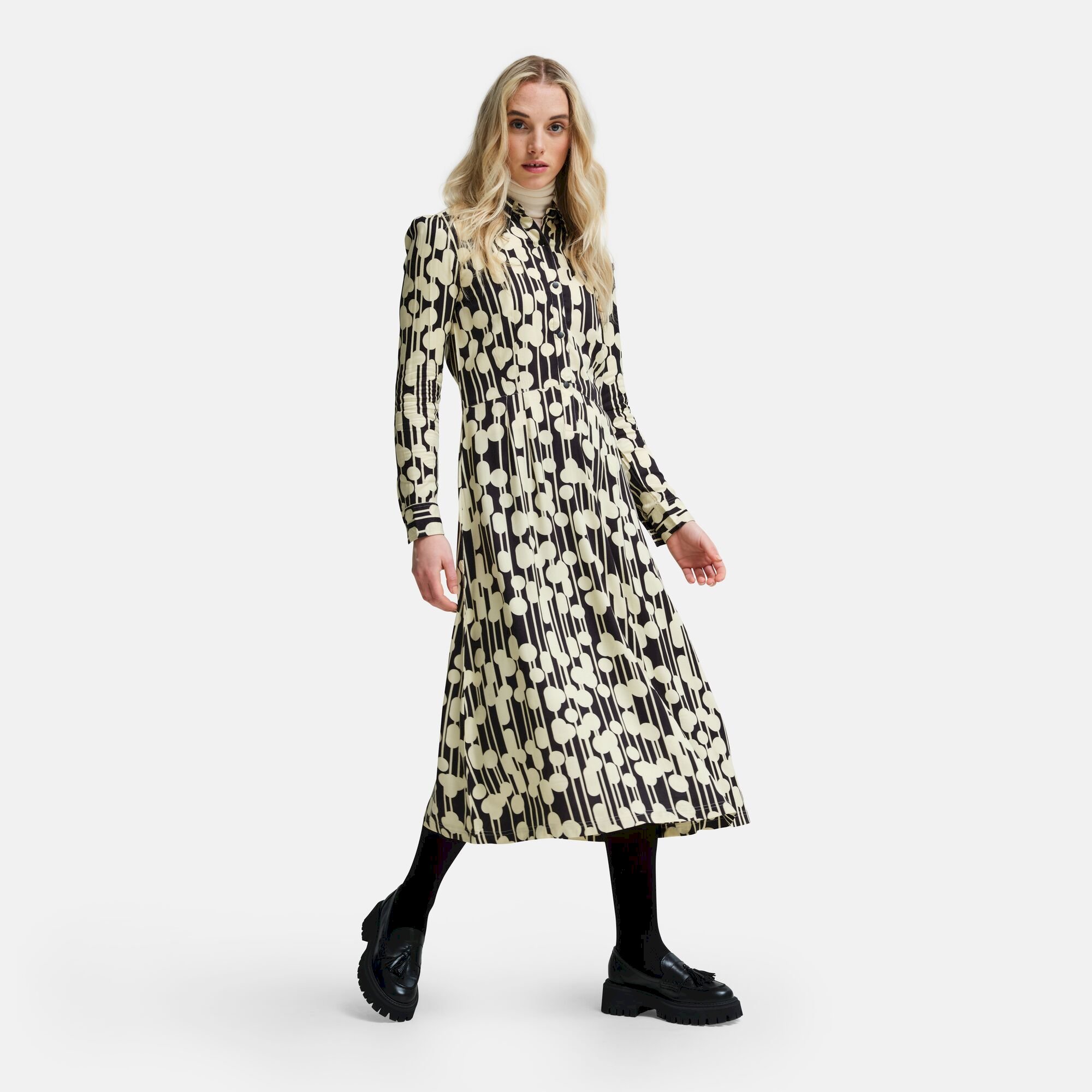 Orla Kiely Maxi Shirt Dress | Reflected Trees Black
