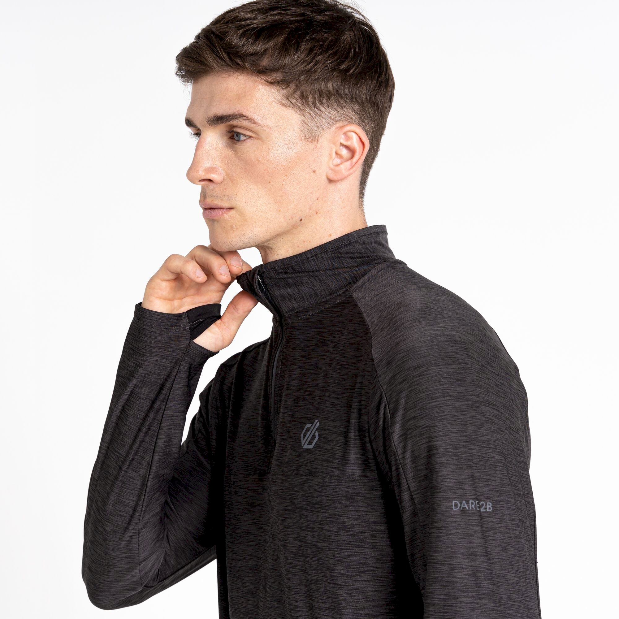 Dare 2b - Men's Power Up II Lightweight Jersey | Black Marl