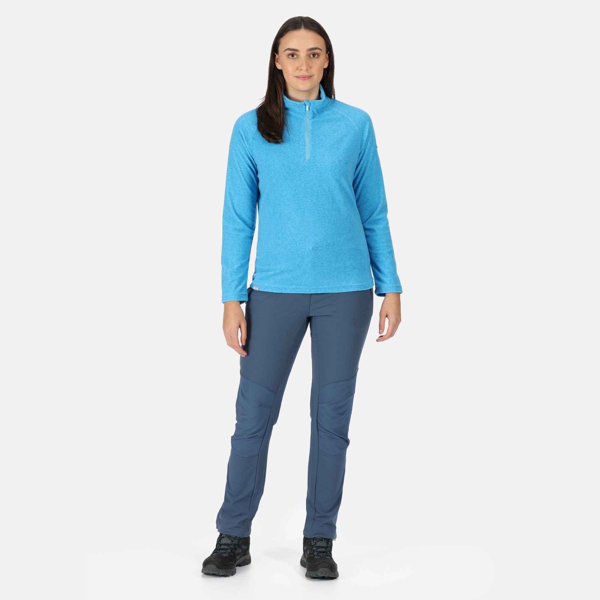 Women's Pimlo Half Zip Velour Fleece | Ethereal Blue