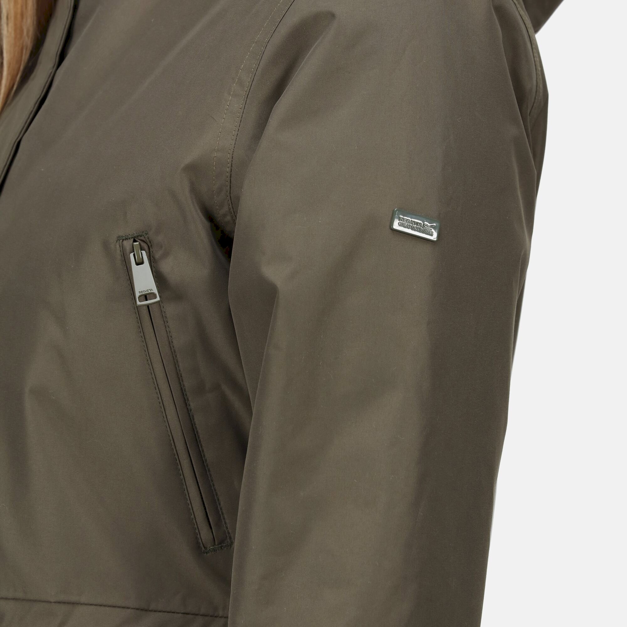 Women's Sabinka Fur Trim Parka Jacket | Dark Khaki