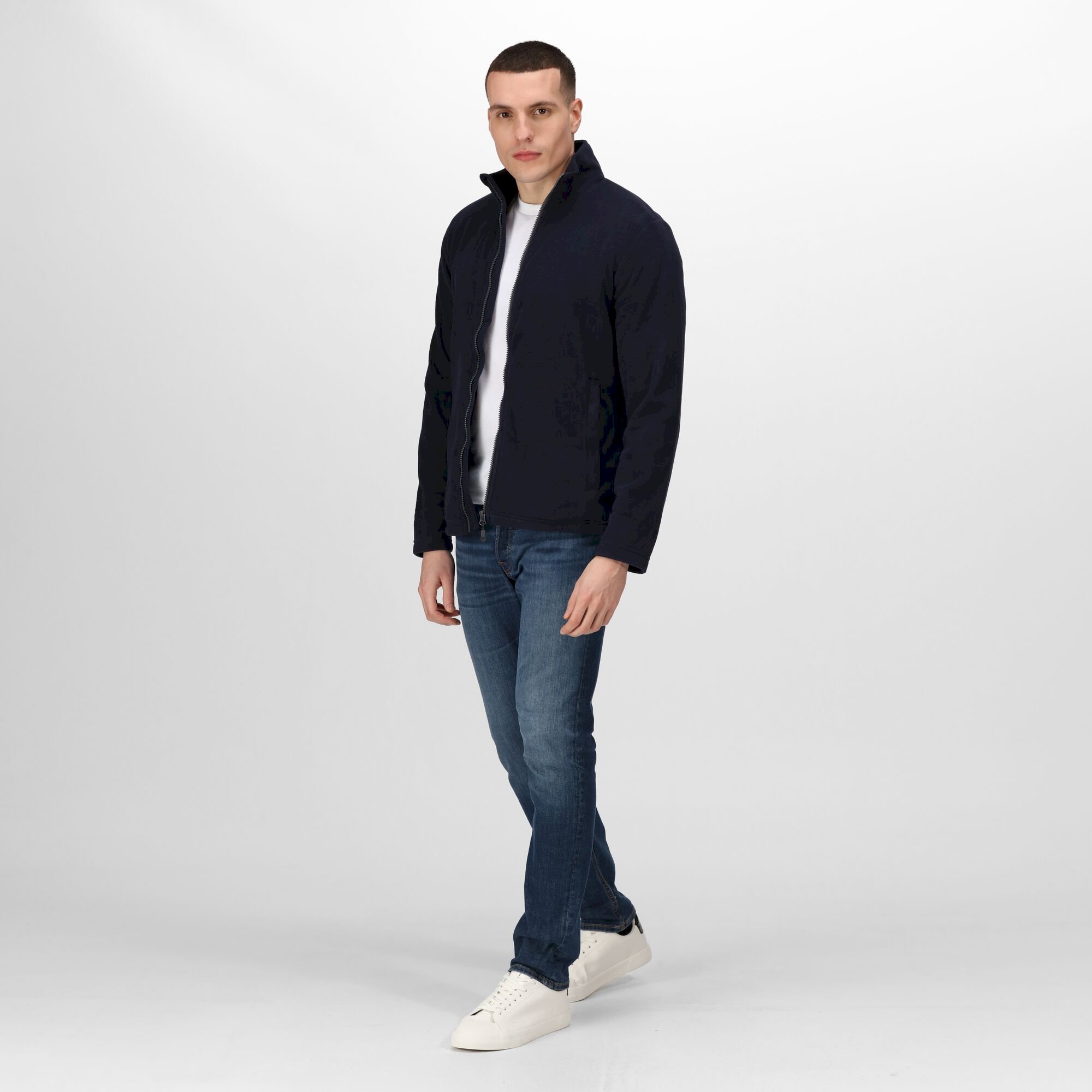Men's Honestly Made Recycled Full Zip Microfleece | Navy