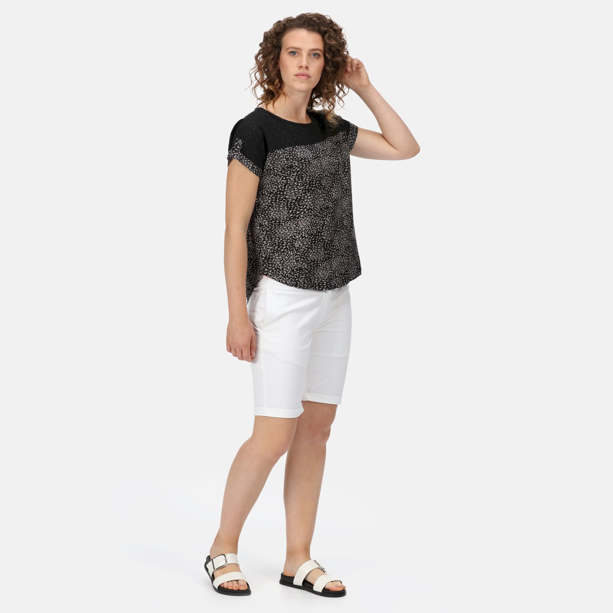 Women's Jaida Cotton T-Shirt | Black Abstract