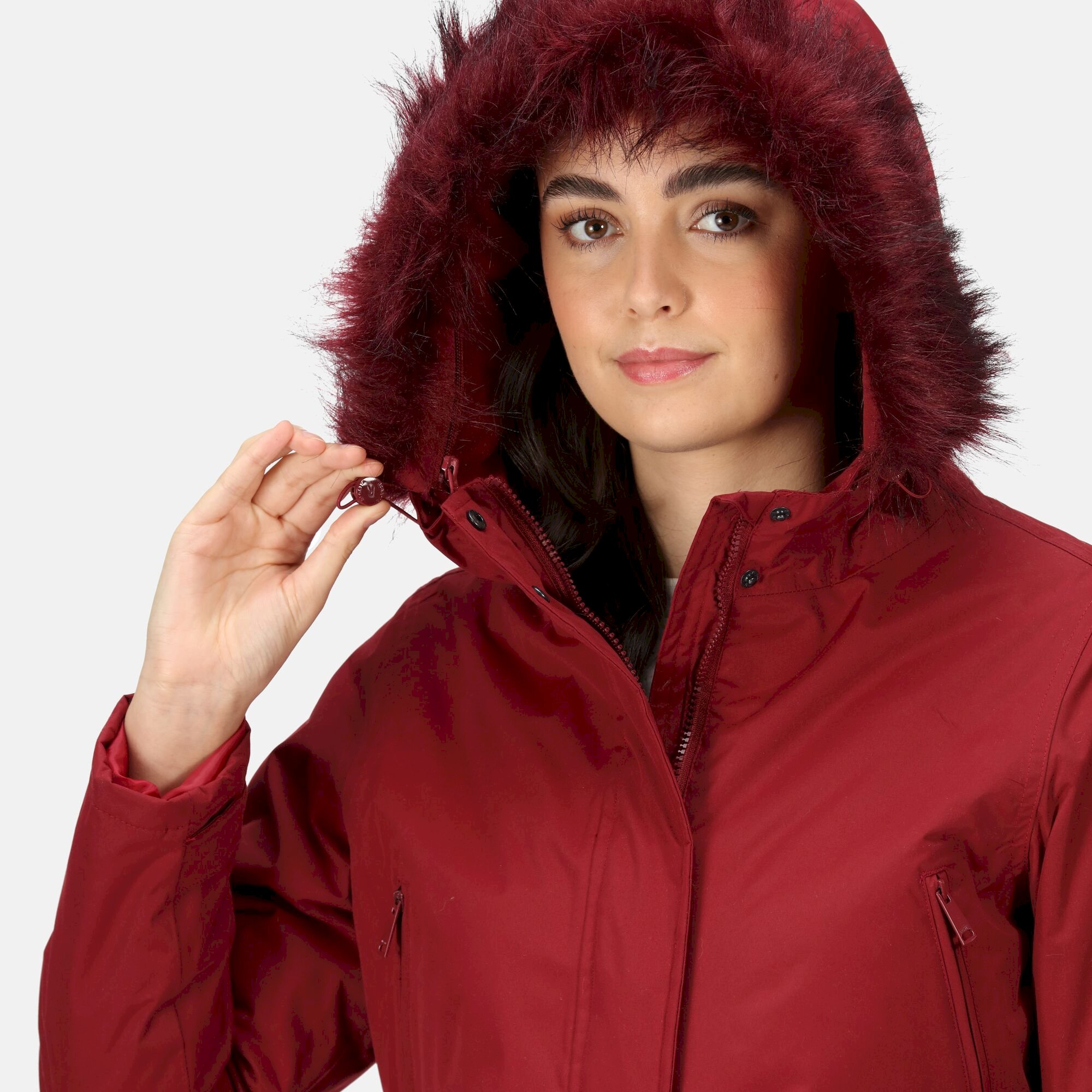 Women's Sabinka Fur Trim Parka Jacket | Cabernet