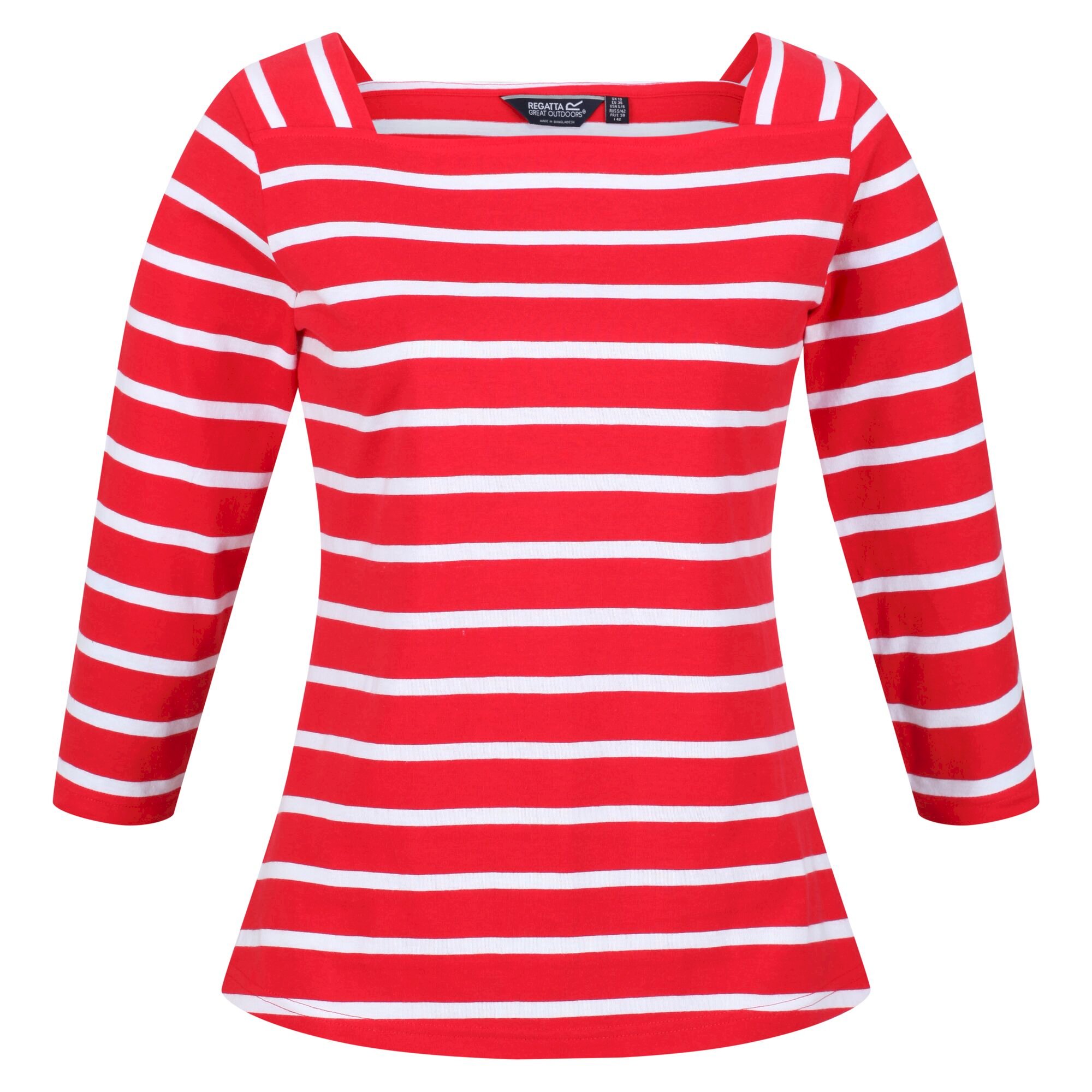 Women's Polexia Square Neck Top | True Red White Stripe
