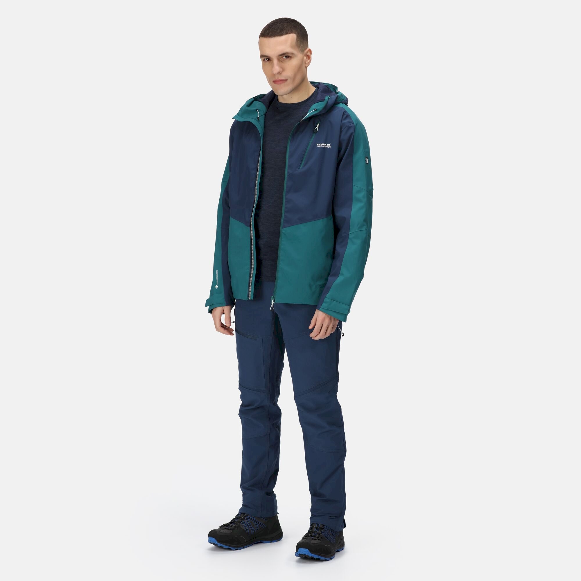 Men's Highton Stretch II Waterproof Jacket | Admiral Blue Pacific Green