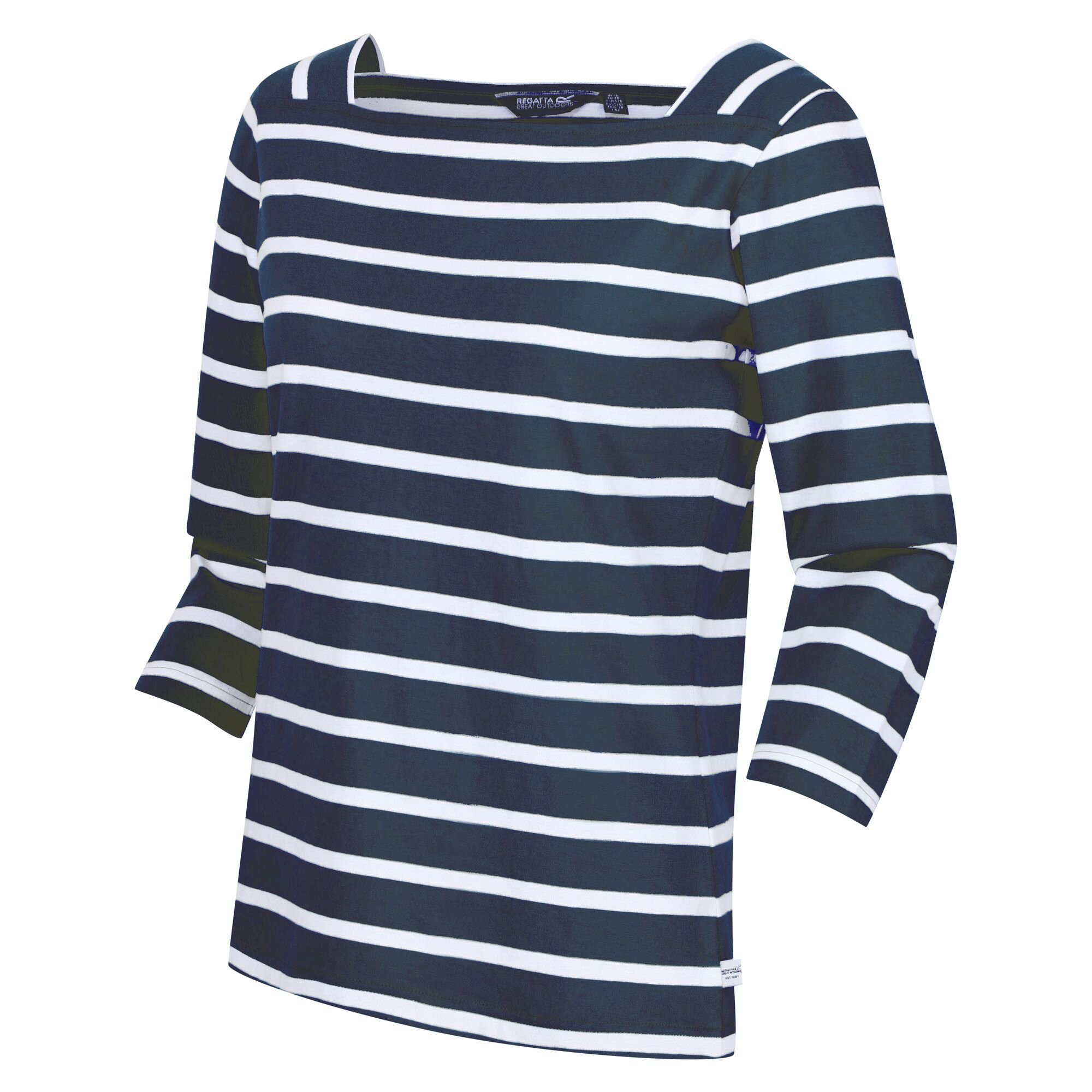 Women's Polexia Square Neck Top | Navy White Stripe